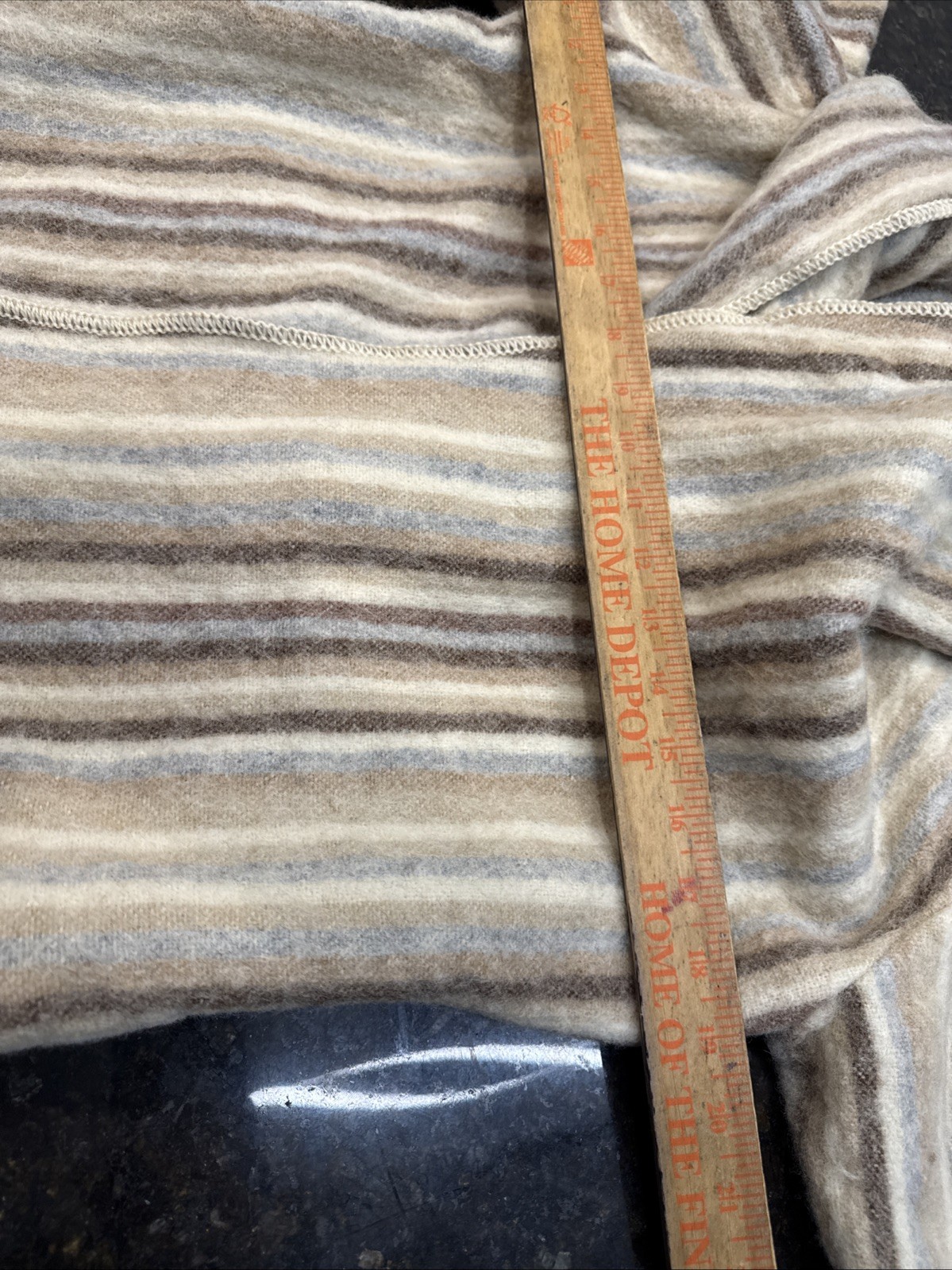 Vintage 70s Casa de Lana Wool Striped Hooded Coat Tie Sz 7 HTF pl