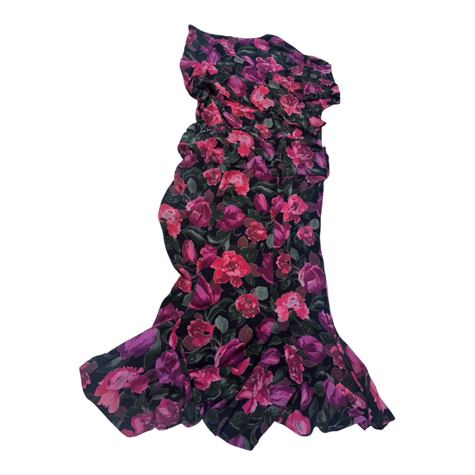 Carole Little for Saint-Tropez West purple vintage floral rayon maxi dress