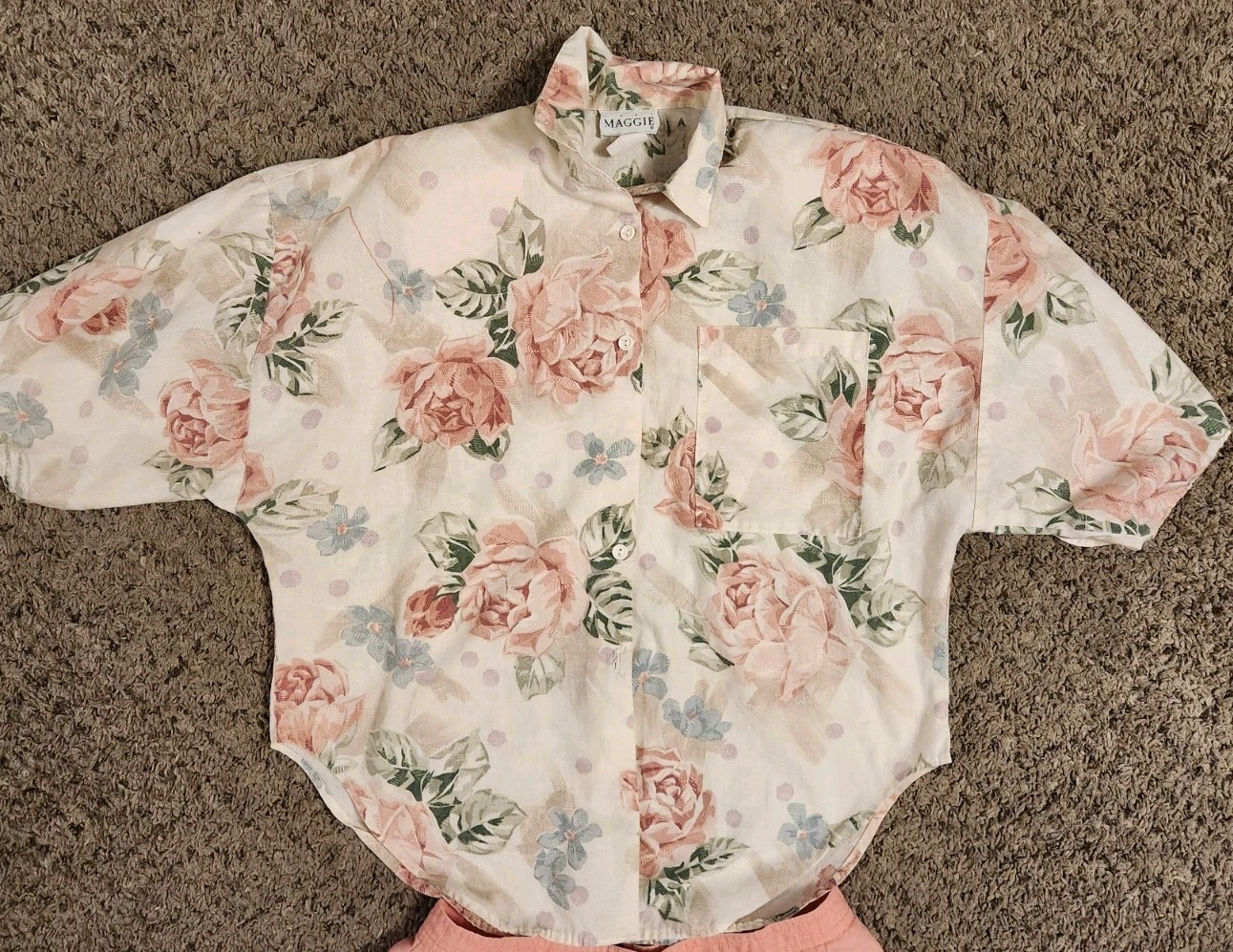 VINTAGE THE RED EYE PINK CULOTTES SIZE 13 + JUST MAGGIE TOP SIZE L USA