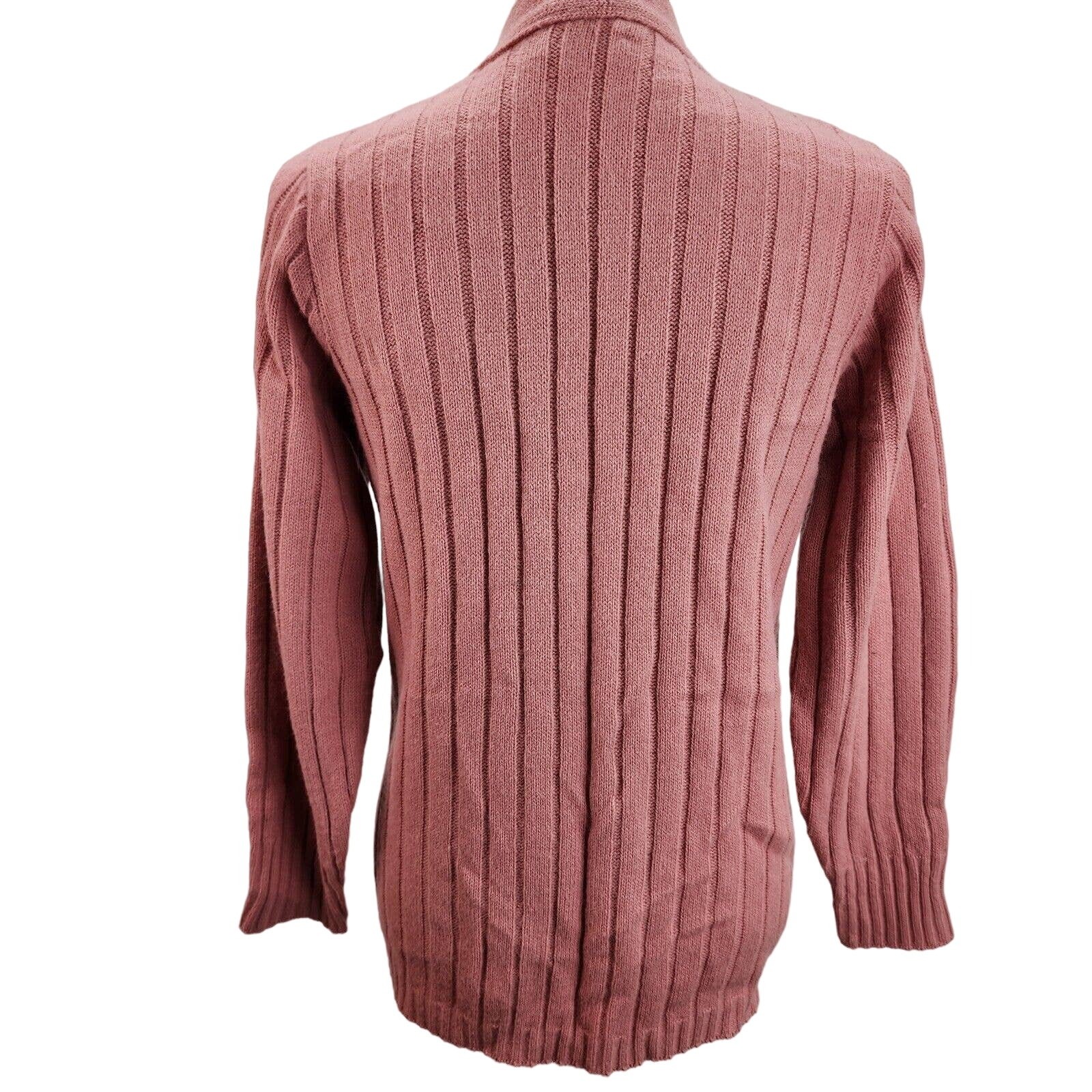 Vintage JC Penney Fashions Mom Sweater MEDIUM Dusty Pink V-Neck Cardigan Office