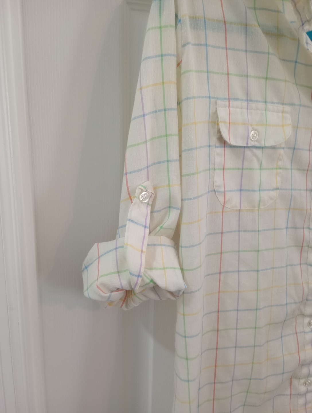 Vintage 80s Shirtmaker By Dunloggin Window pain Colorfully Patterned Dress, Size