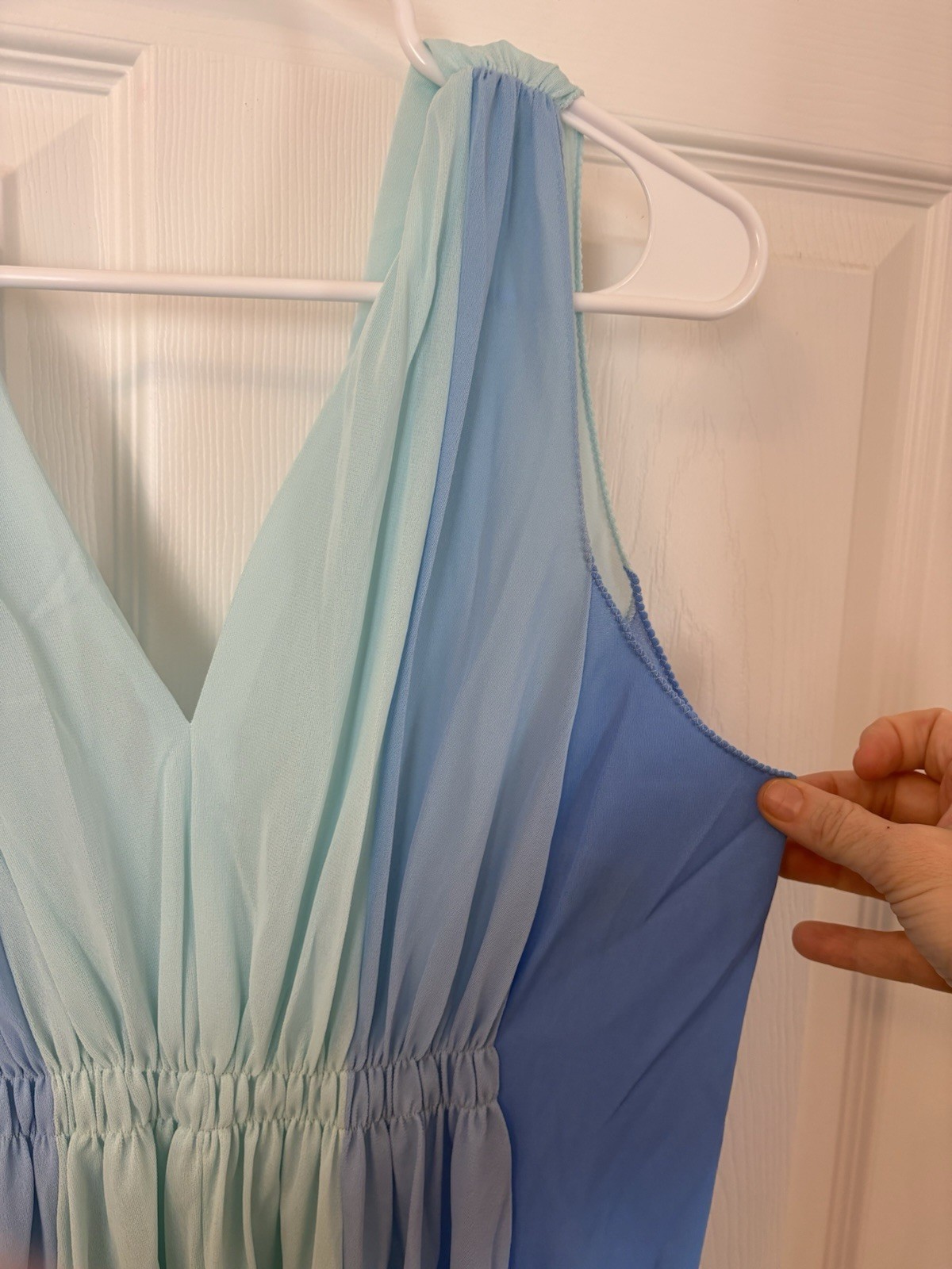 VTG gossard artemis Slip Dress Multi color Blues Style 5275 100% Nylon Crepe MED