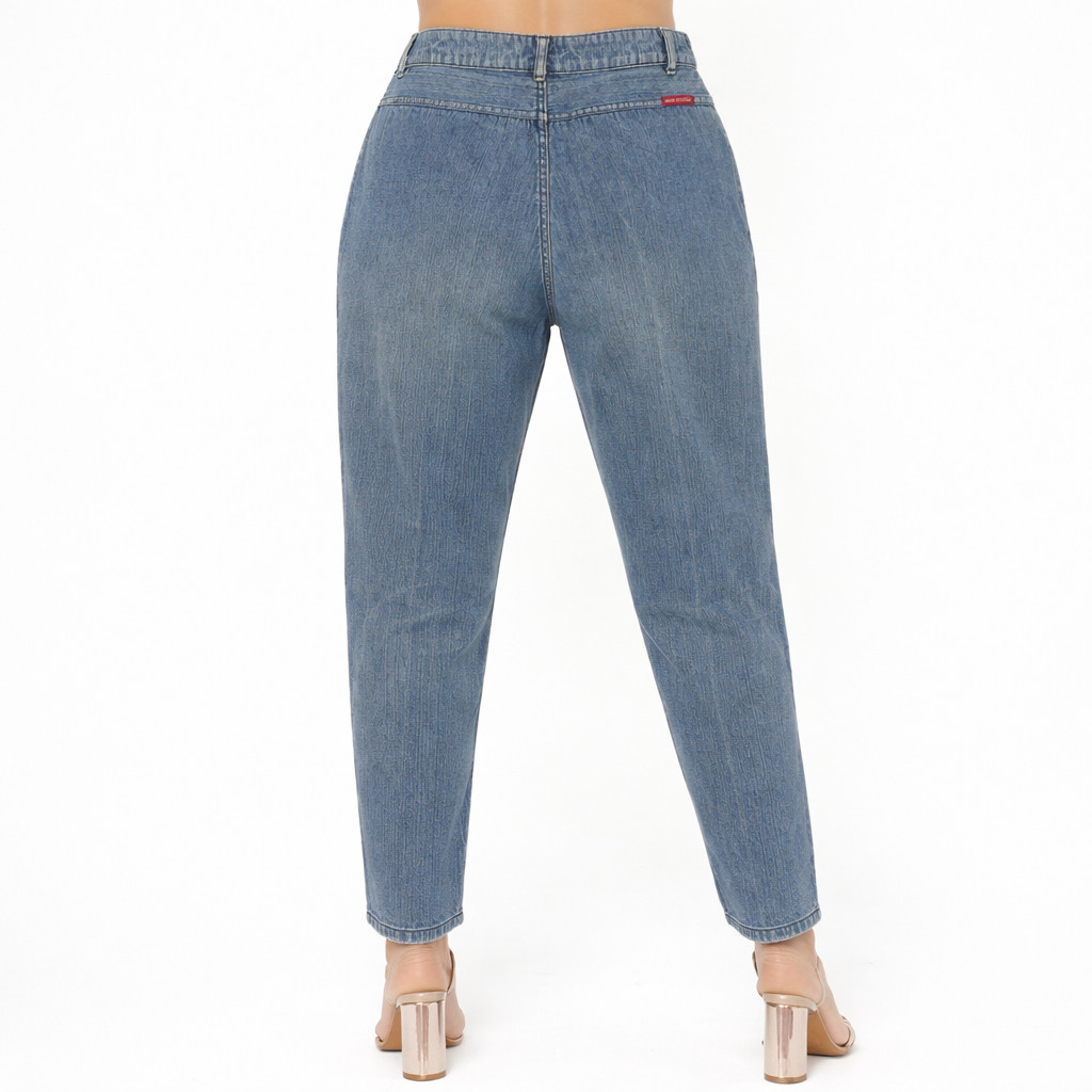 80s Vintage Women Denim Jeans Size 8 High Waist Side Closure Zip Tapered Leg