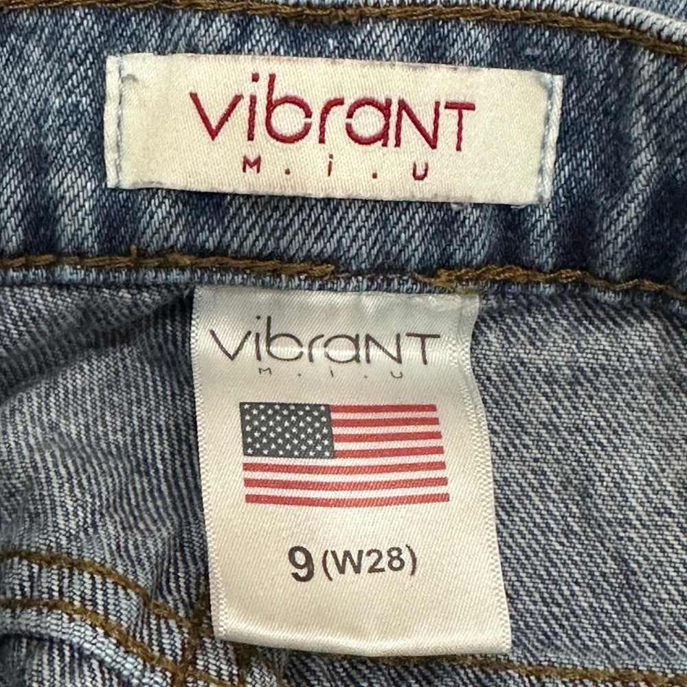 Vibrant M.I.U. Wide Leg Jeans 9 Distressed Indie Sleaze Grunge