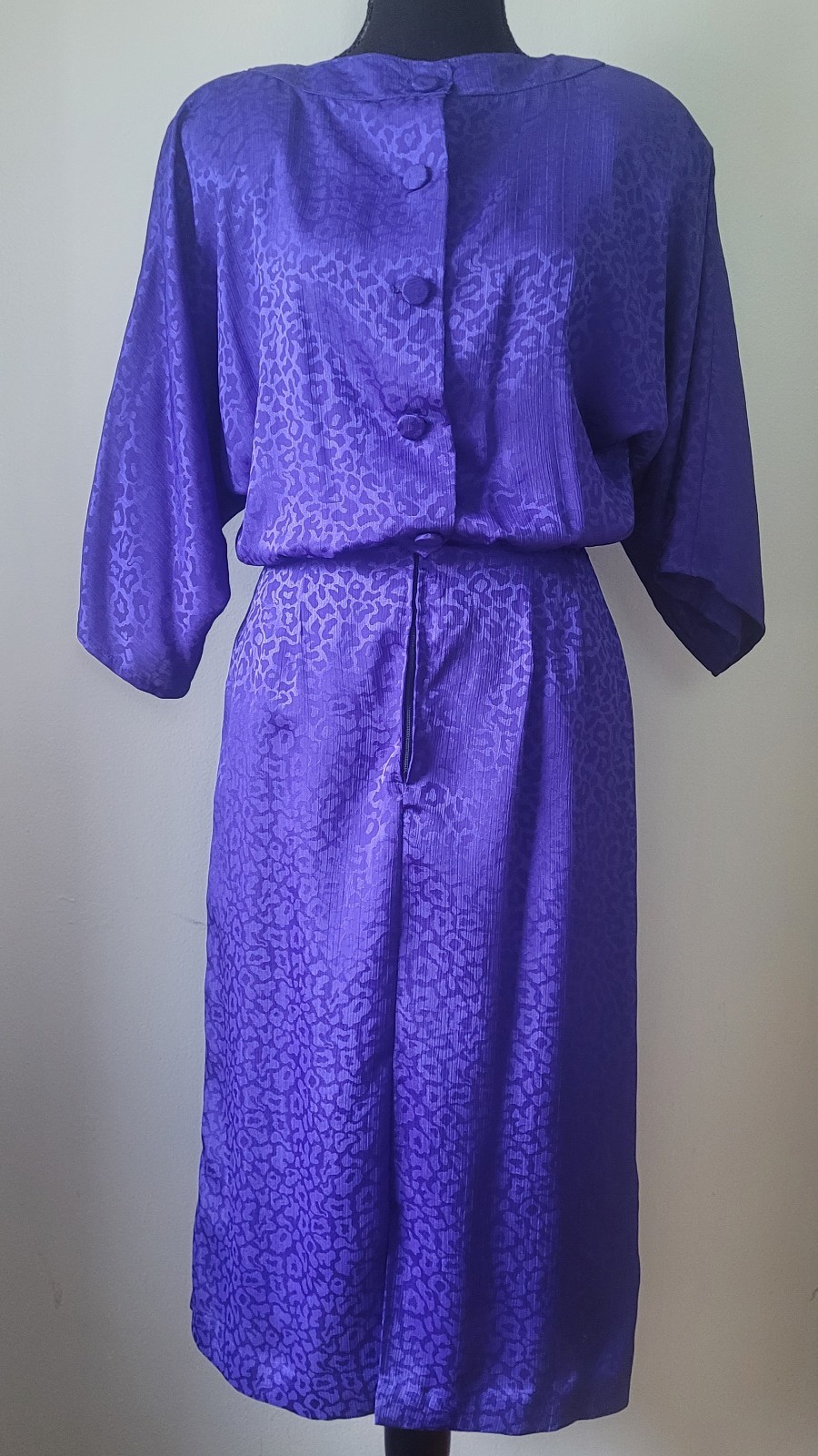 Vintage Late 80s And 90s Women Dress Small Purple Short Sleeve