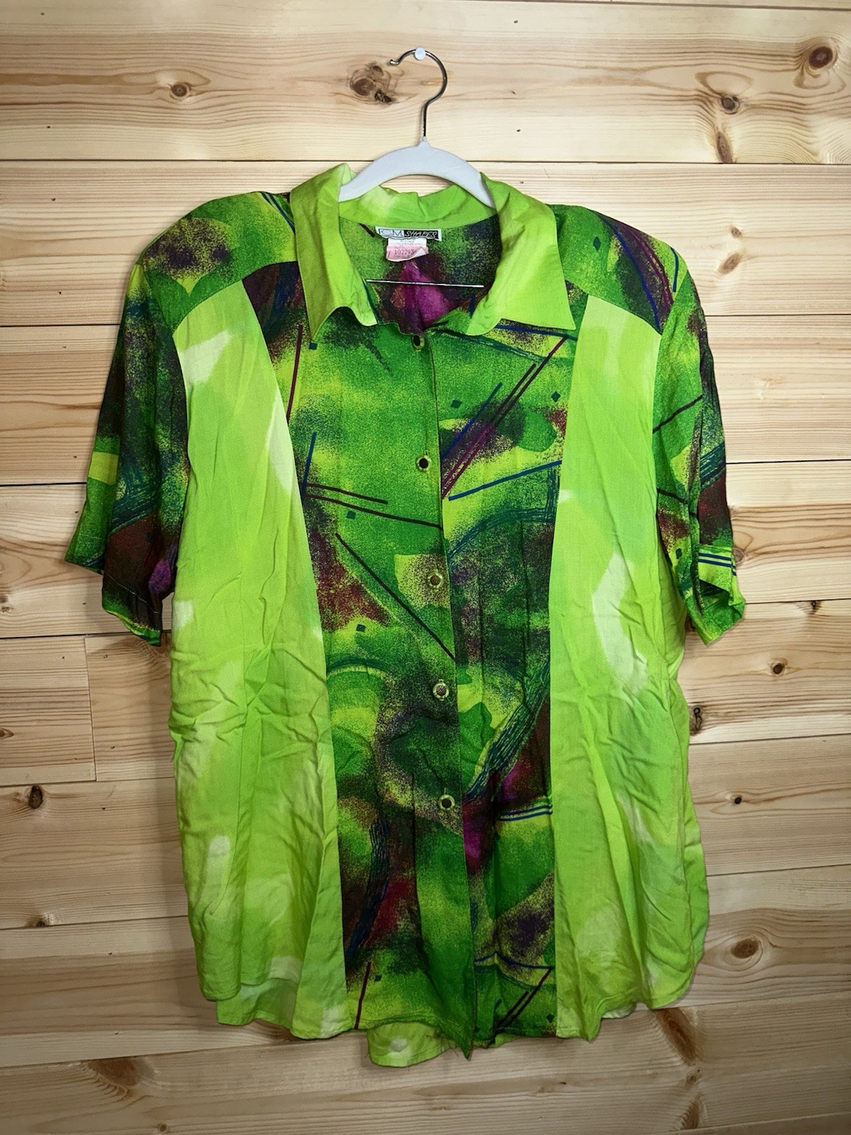 VINTAGE 1980s- 1990s MENS Two-piece Matching Set C.M. Shapes 100% Rayon Size L