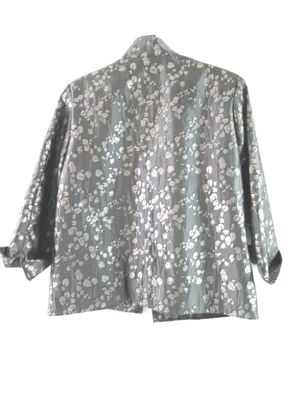 Vintage Painted Pony Metallic Floral Jacket Women’s M 3/4 Sleeve Grey