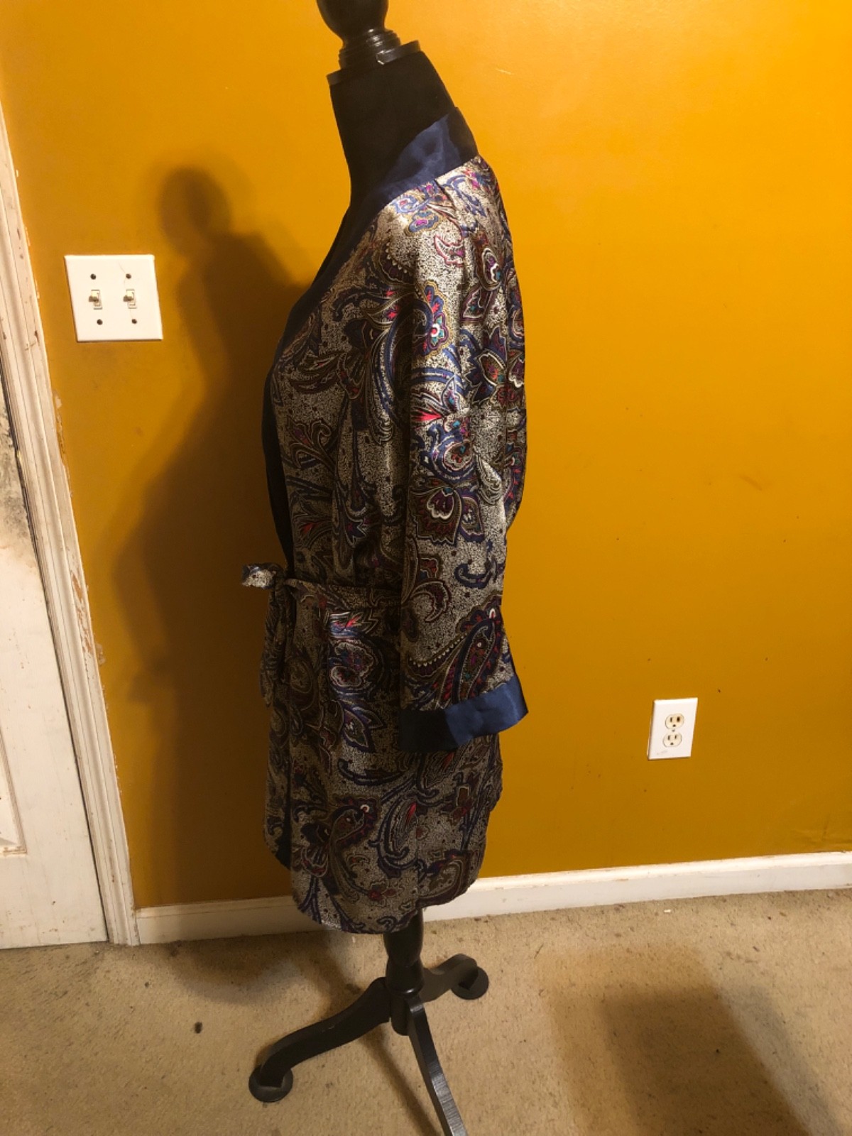 VTG 80’s Body Drama Lingerie Women’s Multicolored Paisley Print Kimono Robe M
