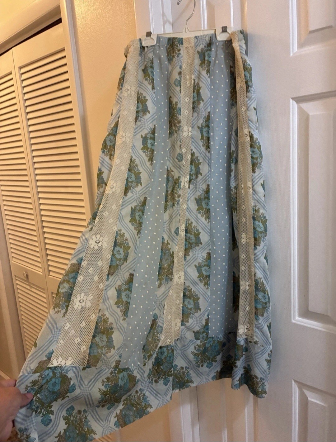 Vintage Limited Edition Chessa Davis Maxi Skirt Lace Floral 1970s BOHO S