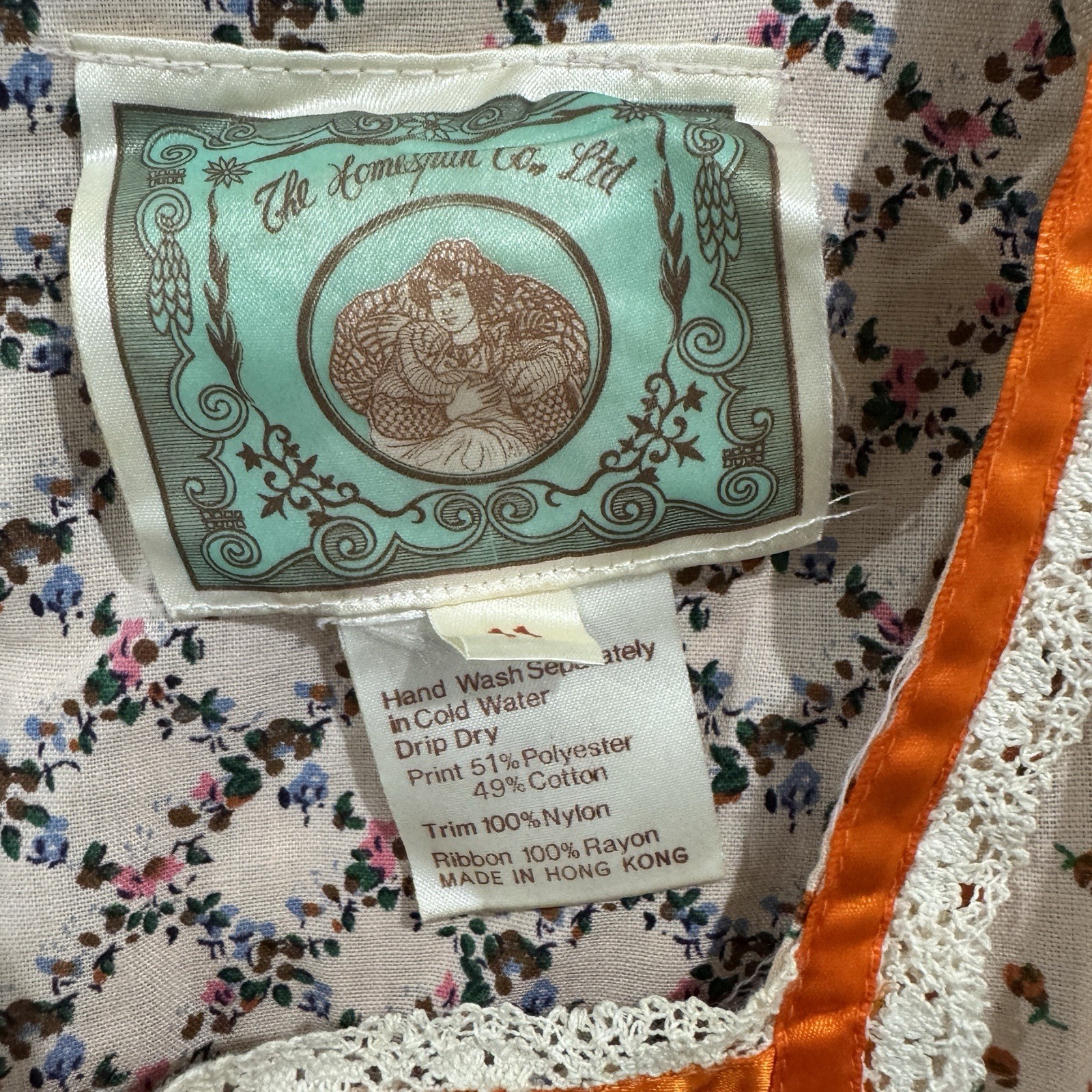 Vintage Homespun Ltd Brand Dress Size 11 Sundress Boho Prairie Cottage Midi 70s