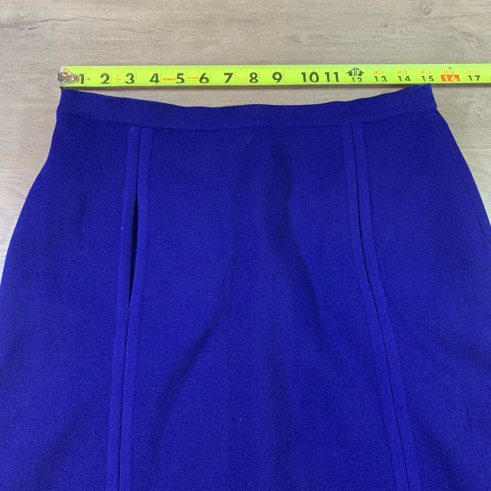 Vintage Gino Paoli Italy Mod Skirt 1960’s 100% Wool Womens Blue Lined Italy