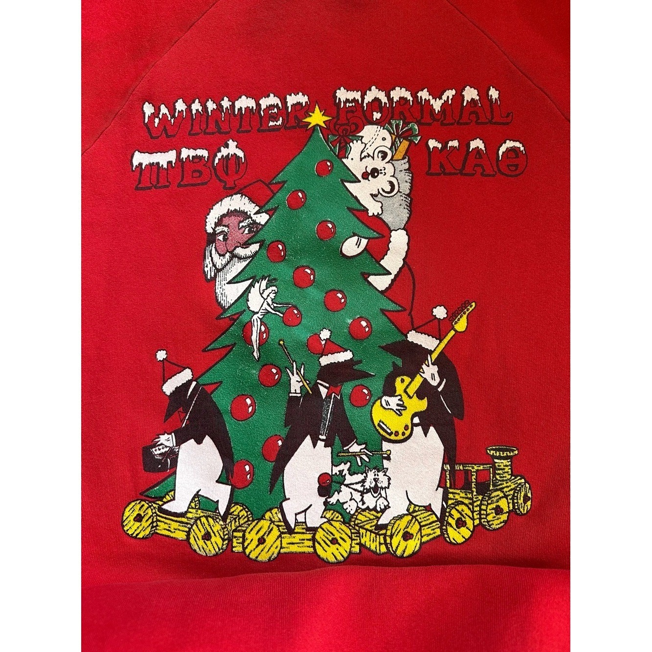 1988 Vintage Kappa Delta & Pi Beta Phi Winter Formal Christmas Sweatshirt Large