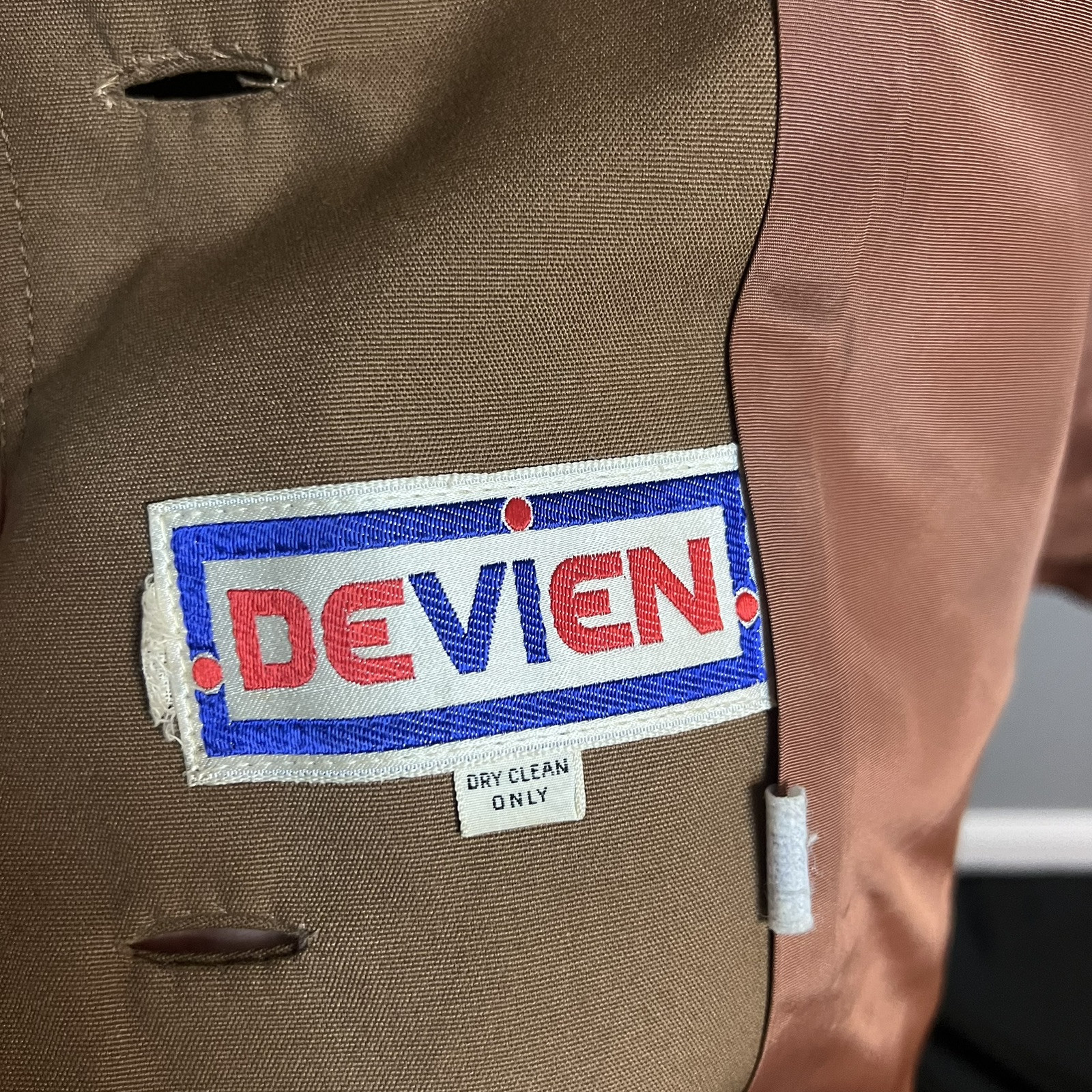 Vintage 70s ILGWU Devien Cape Coat Brown Button Front Collared Oversized Poncho