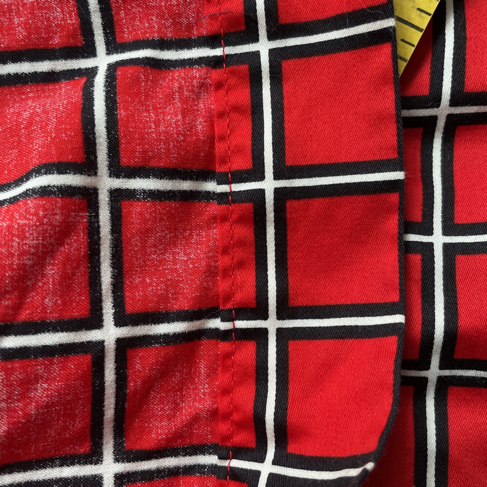 Vintage 70s Yves Saint Laurent Red Black White Grid Tiered A Line Skirt