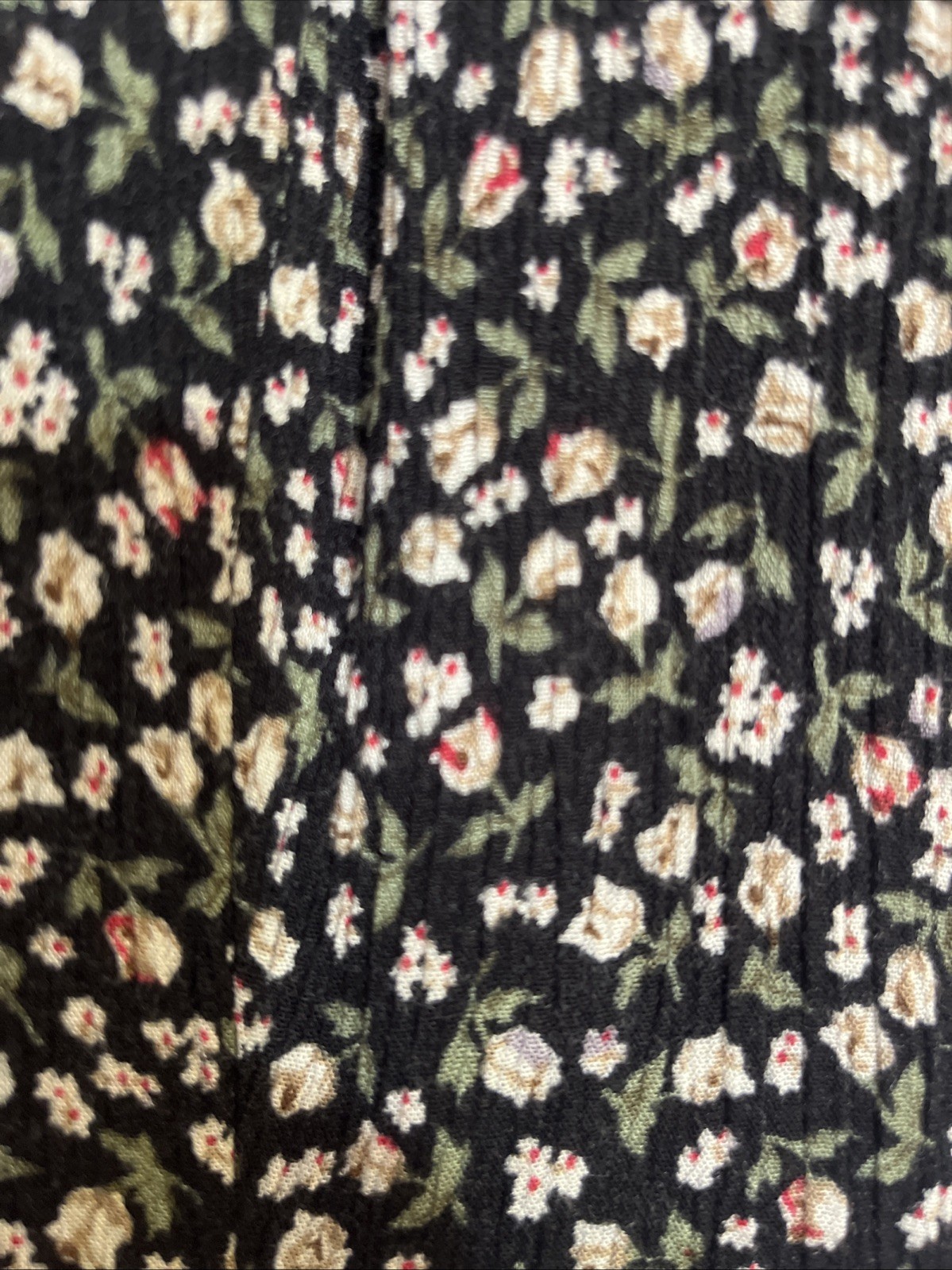 Vintage Brett Alixander Dress 11/12 Corset Tie Front Black Floral Red Green