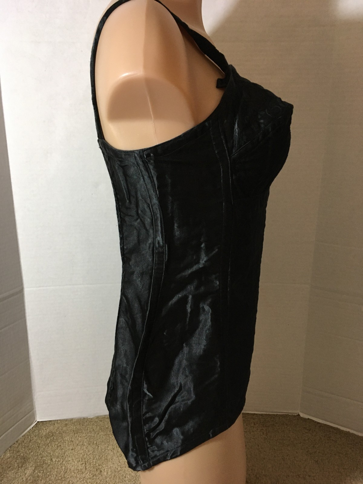 RARE Vtg Antique 20s 1930s? SATIN All in One Girdle Bodysuit Body Shaper BUTTONS
