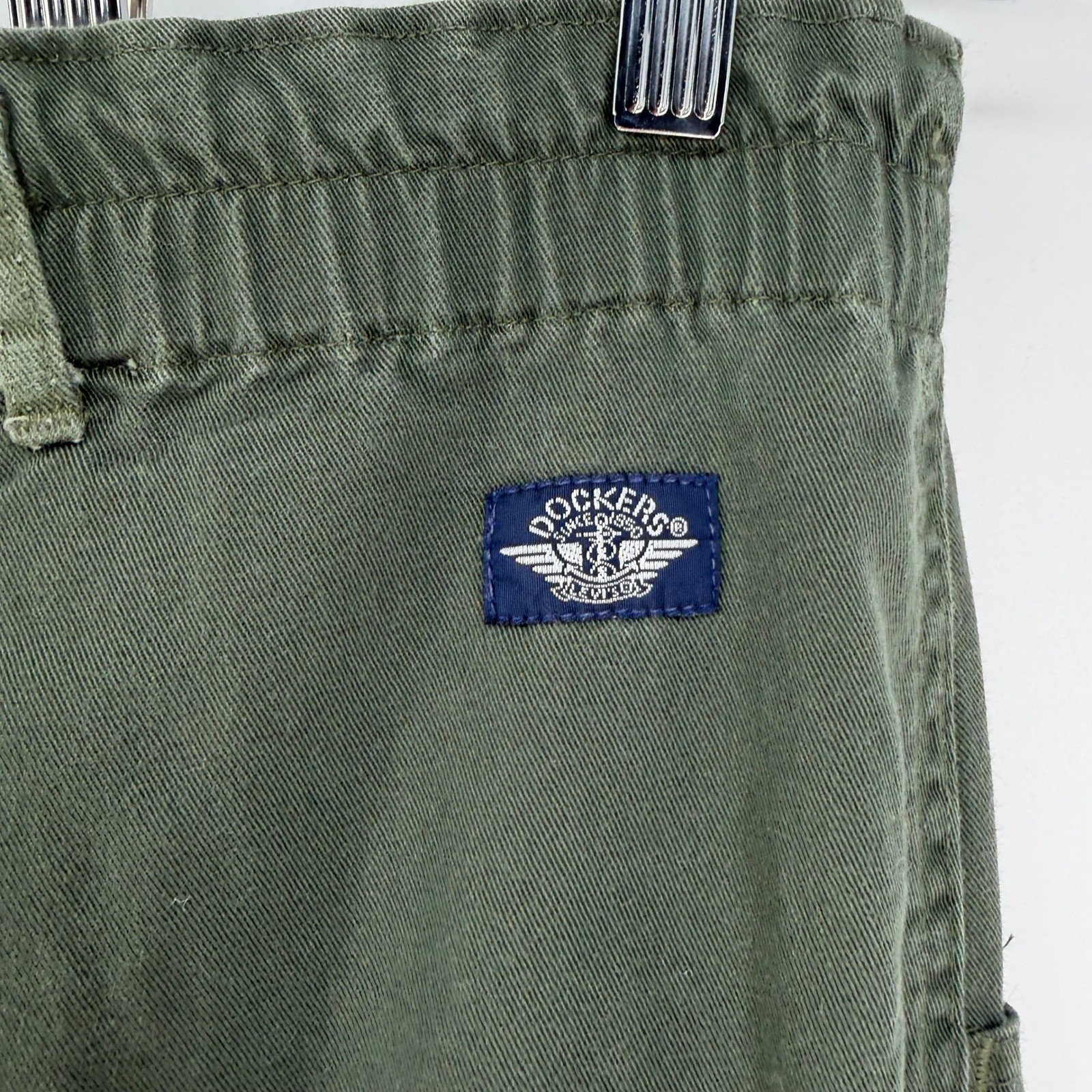 Dockers Pants Womens 24W Green Pleated High Rise Tapered Cotton Vintage 90s USA