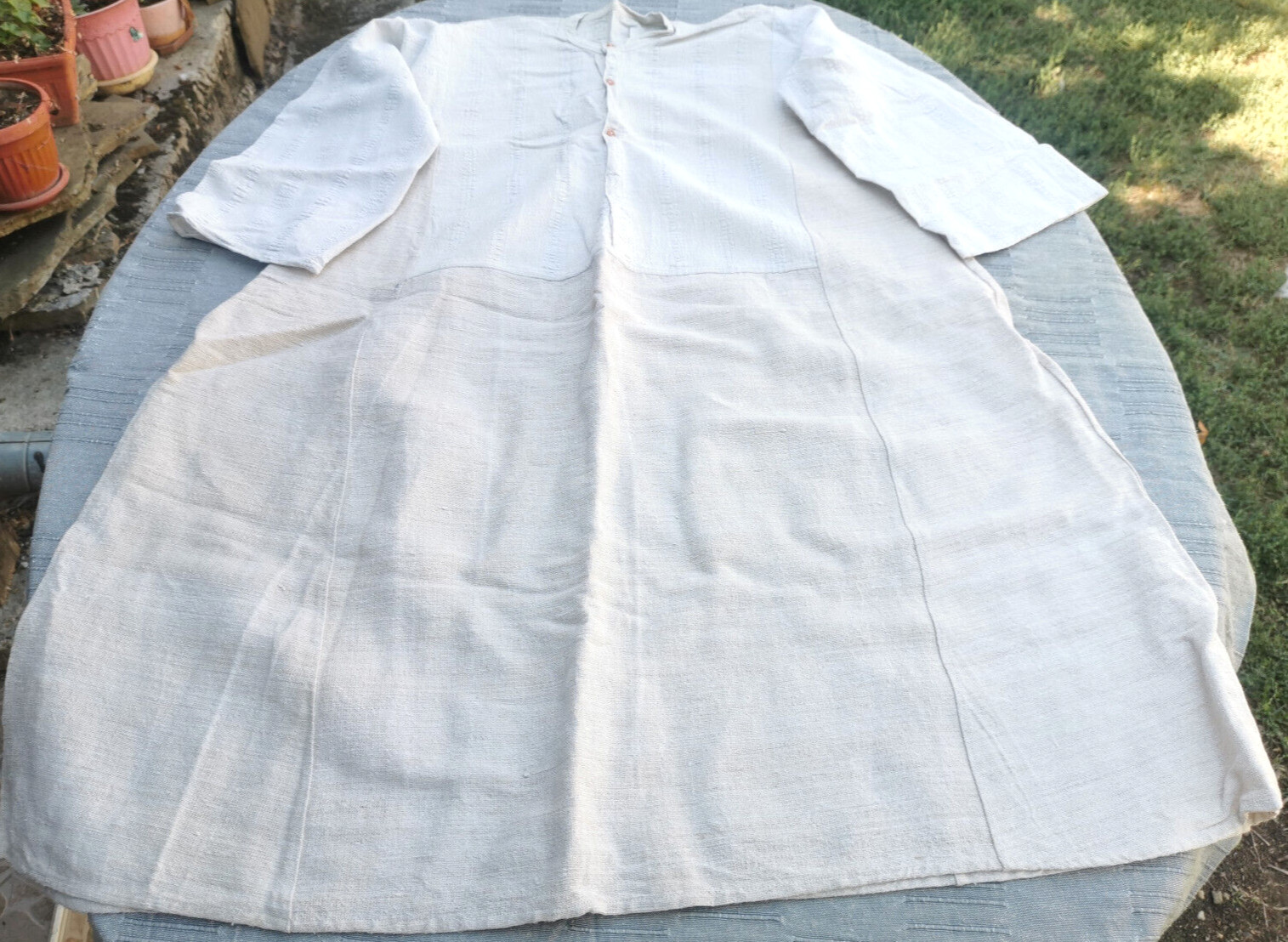 ANTIQUE WOMEN’S FOLK LINEN SHIRT RUSTIC HANDWOOVEN KENAR ETHNIC CLOTHING