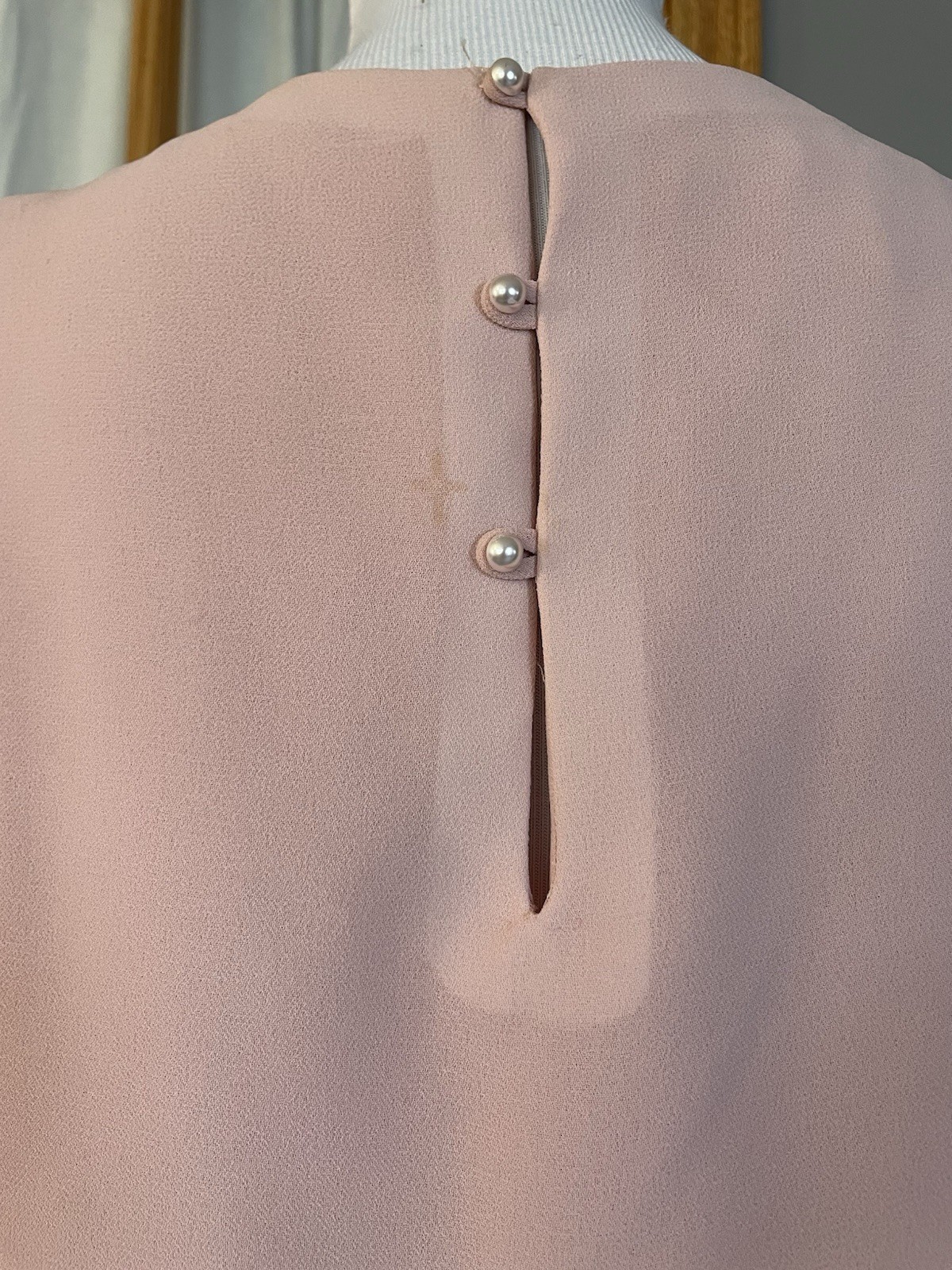 70s Cowl Neck Formal Evening Dress L Embellished Belt Faux Pearl Elegant Classic