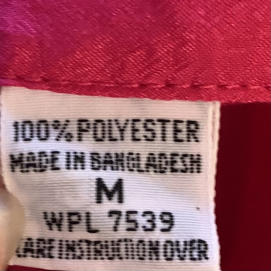 Vintage Blouse Sz Medium Short Sleeve Button Up Hot Pink Magenta Ashleigh Morgan
