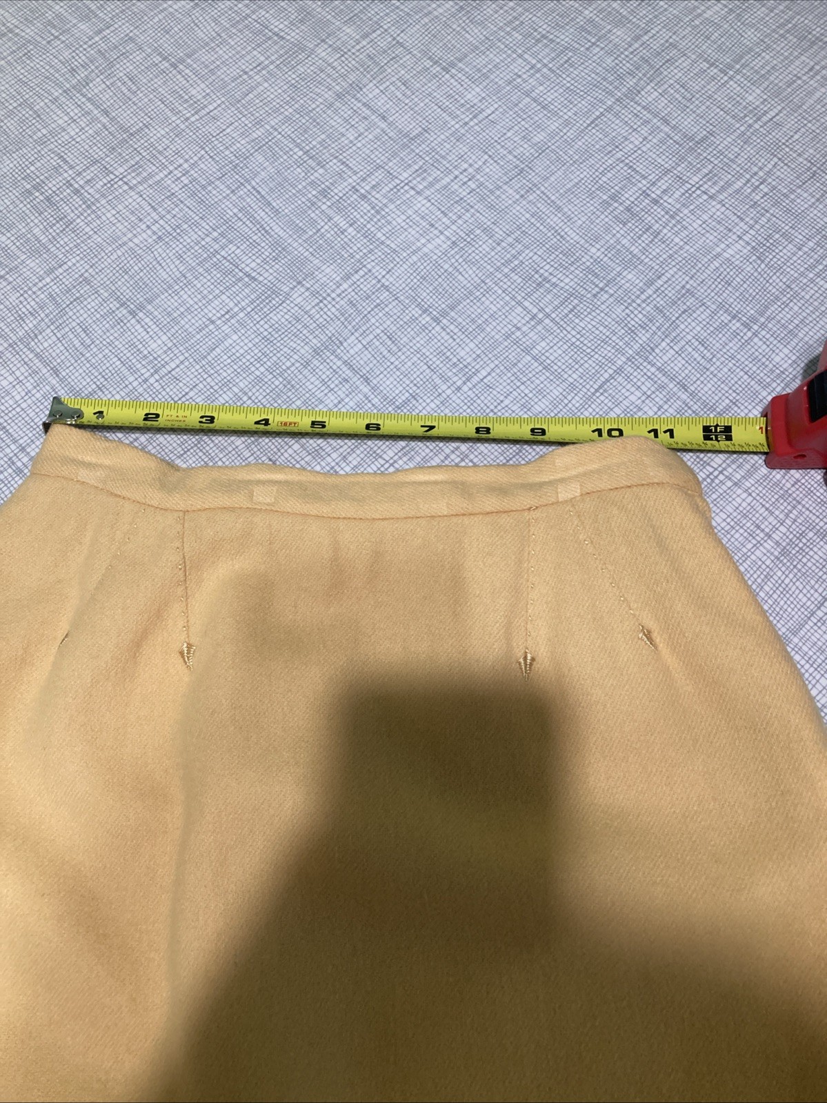 Vtg 50s 60s Lofties Wool Pencil Skirt 8 XXS Juniors 23” Waist Union Made Yellow