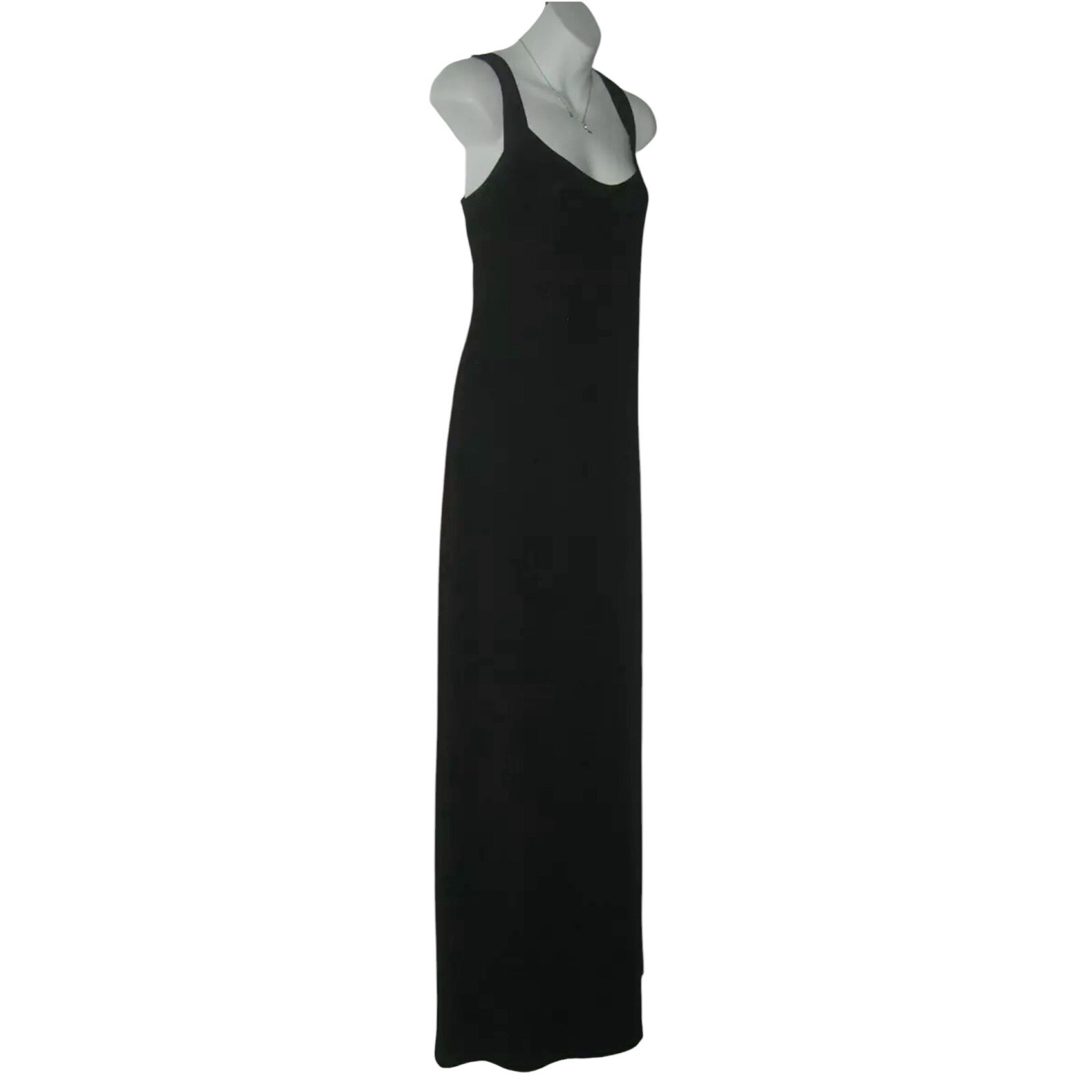 Edith Flagg Dress Three Flaggs Vintage 70s Black Maxi Audrey Hepburn Classic Lbd