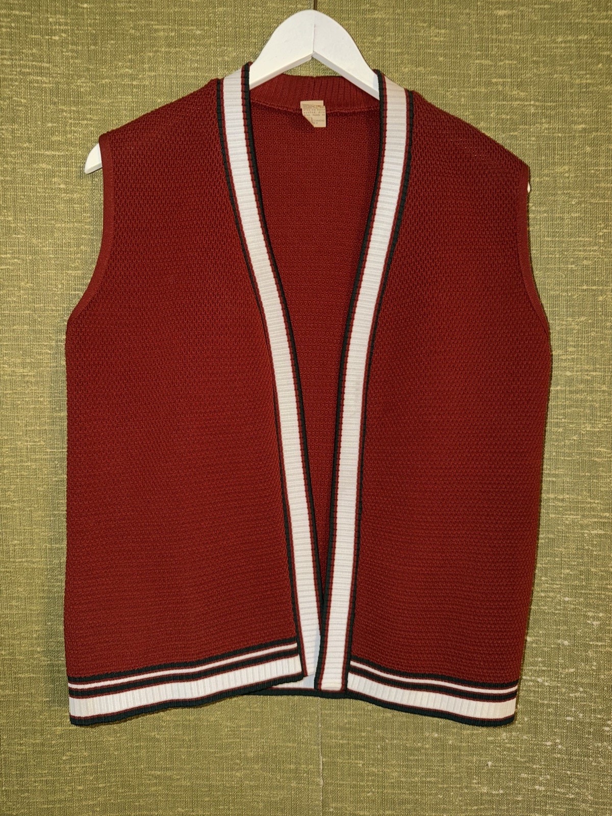 VTG 1970s Flomar Knits 2-Piece Dress & Cardigan Set Mod Geometric Knit Size L/16