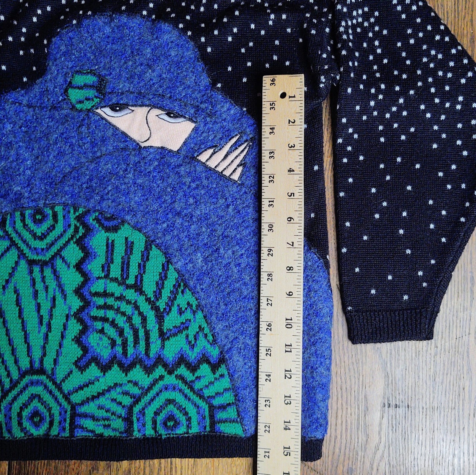 VTG 90s Tony Lambert Wool Blend Sweater Flapper In The Snow Women’s Small EUC