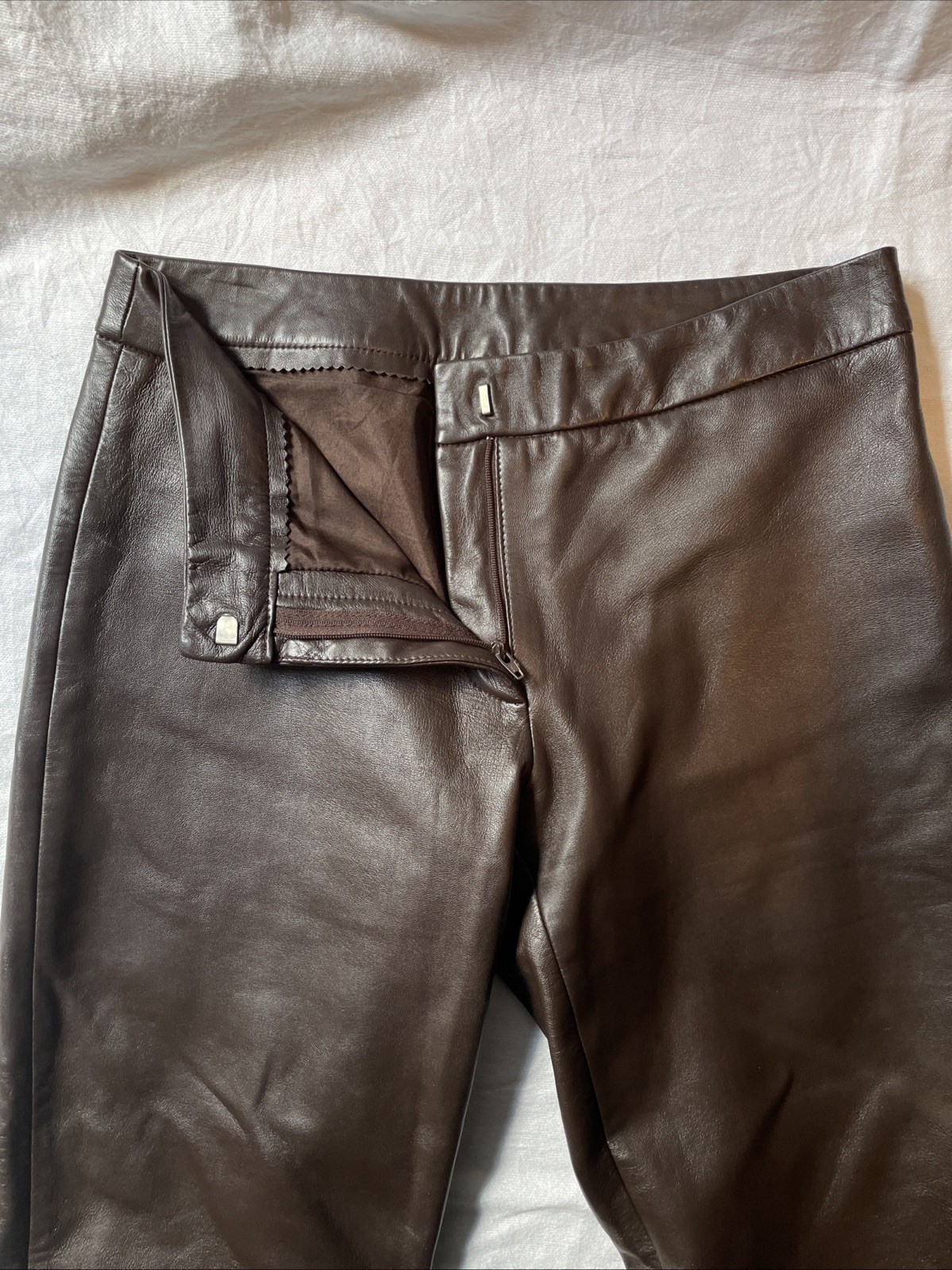 Vintage Y2K VS2 by Vakko Chocolate Brown Lambs Leather Pants Bootcut Size 2