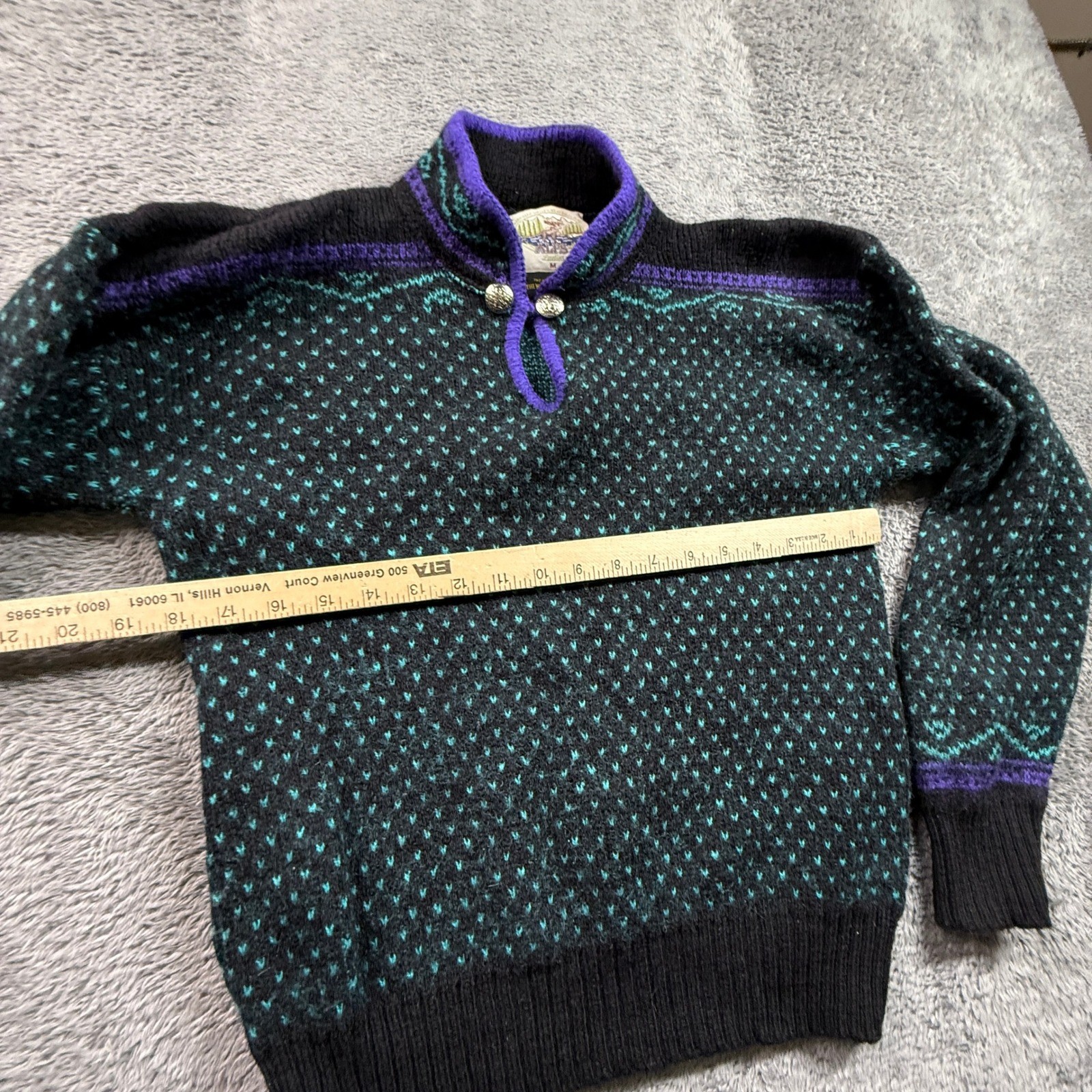 Alps Merrimac Valley Sweater Womens M Purple Vintage Wool Nordic Knit Excellent