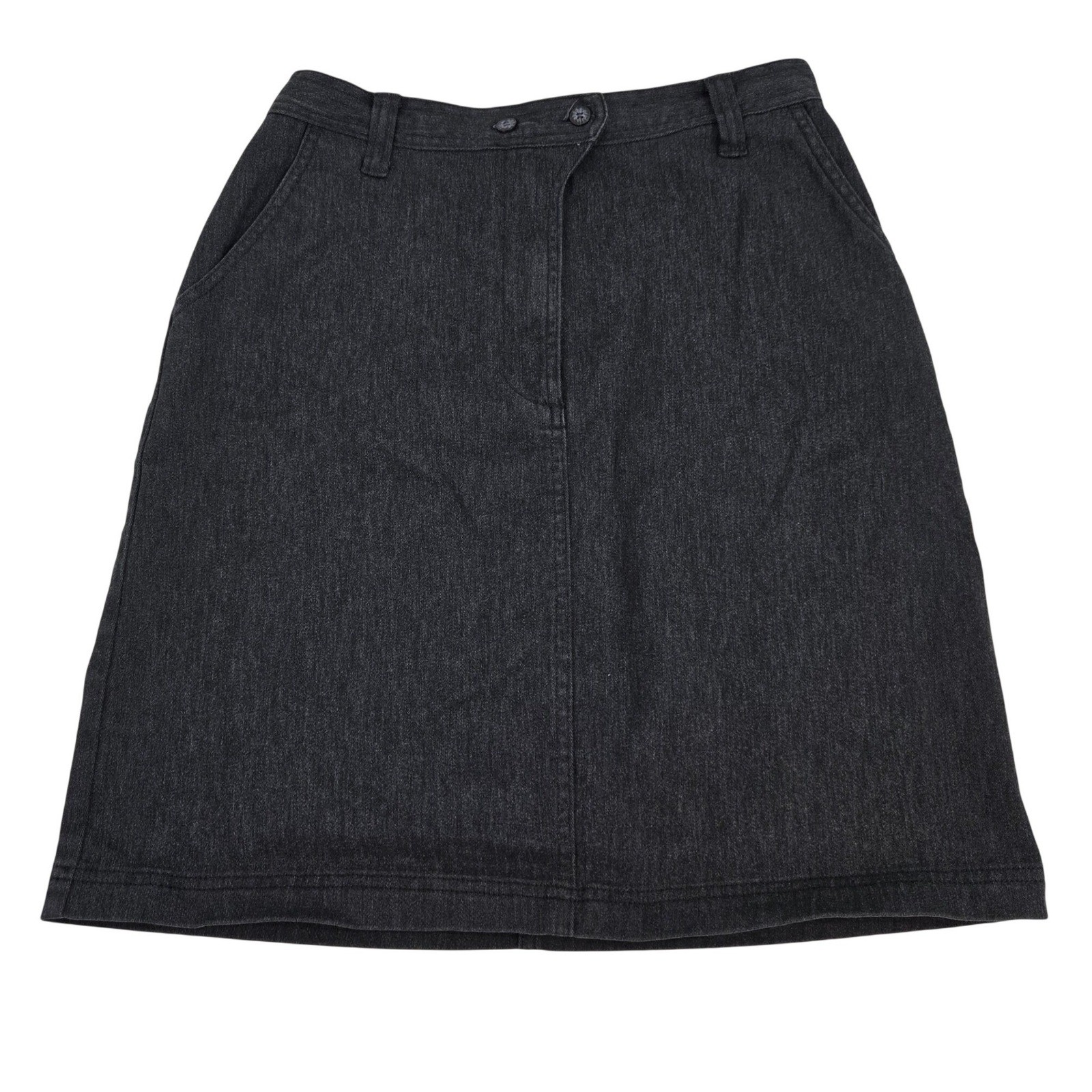 Vintage The Territory Ahead Denim Skirt Womens 10 Black Midi Pencil Y2K Normcore