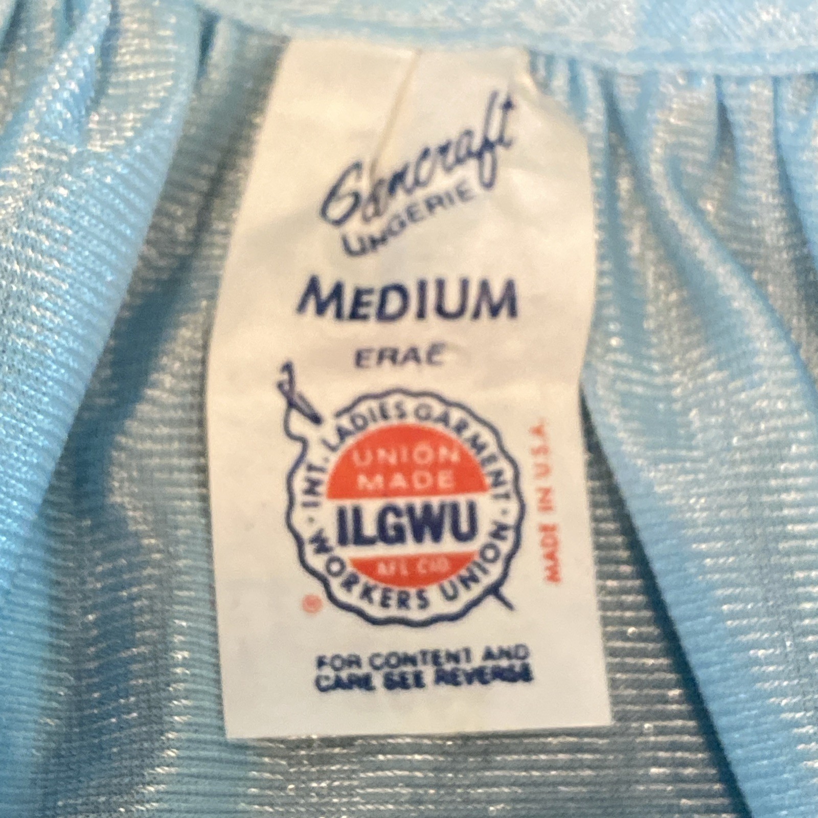 VTG Blue Nylon Babydoll Ruffled Nightie Granny Pantie Set NOS Sz.M (Lg. Panty)