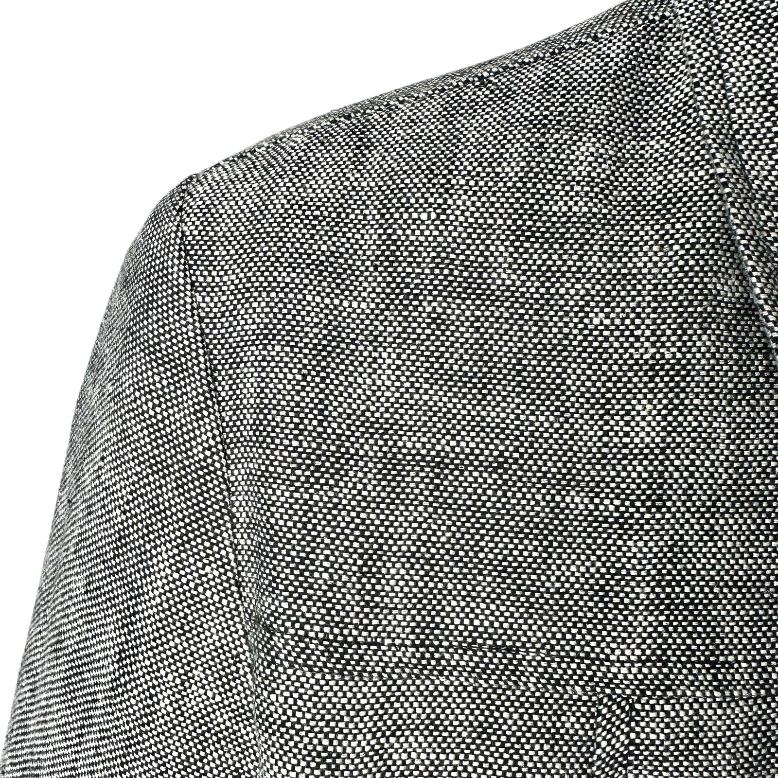 Vintage Pure Linen Jacket Women’s Sz 10 Gray Button Uniform by John Paul Richard