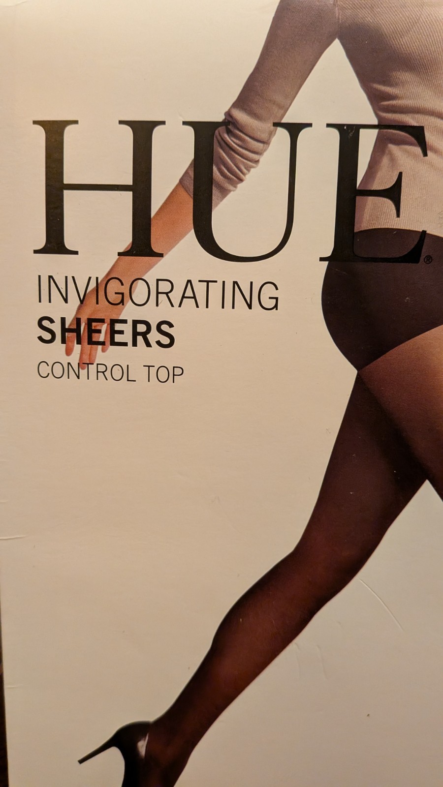 HUE Invigorating Sheers Control Top Pantyhose Natural Size 2 Up To 6′ & 185 Lbs.