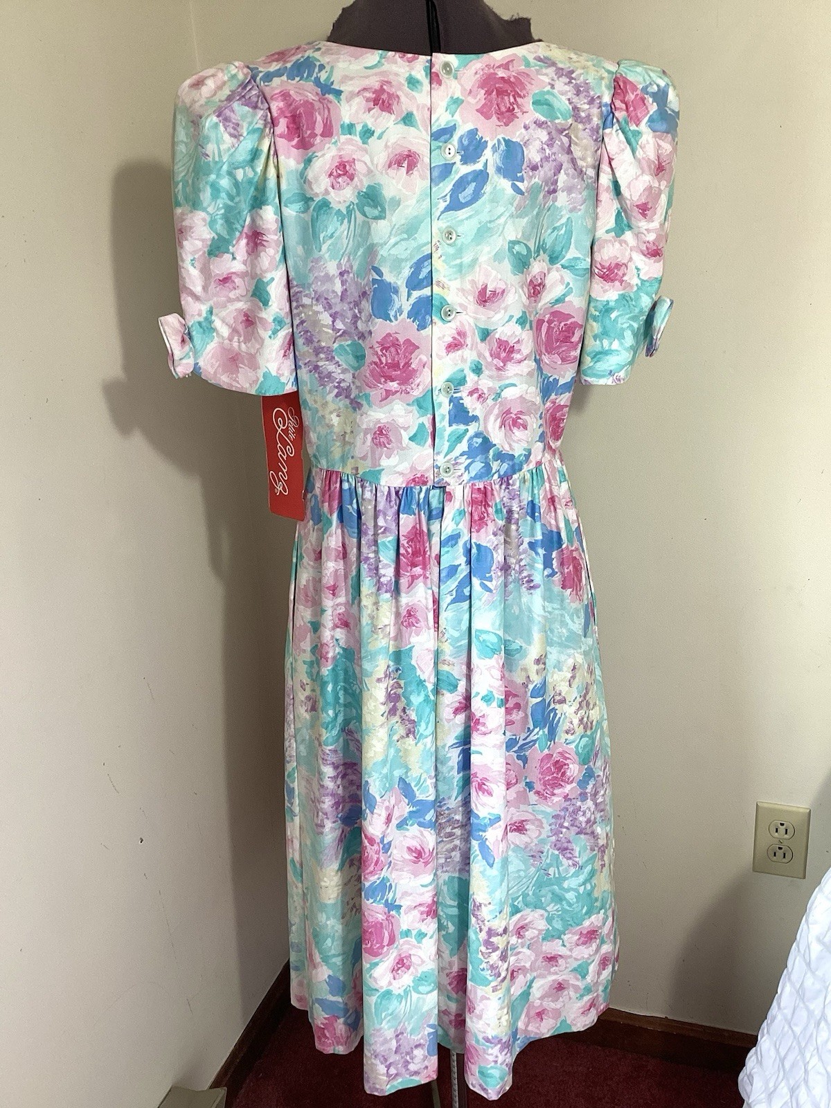 Lanz Petite Deadstock 80s 90s Floral Party Size 14 Cotton Cottagecore Garden