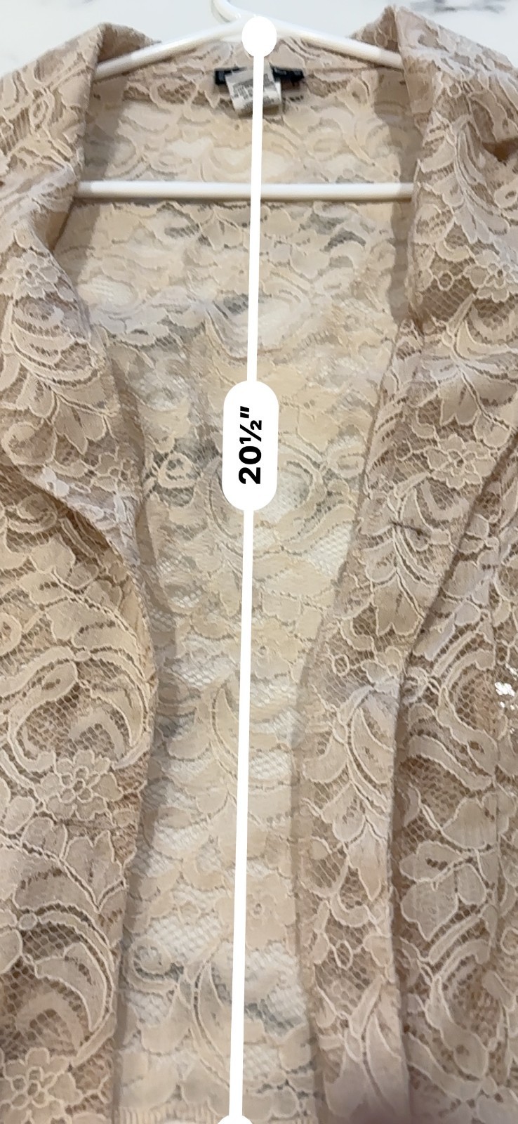 Vintage Y2K bebe Lace Open Front Cardigan Jacket Small Cream Notch Collar USA