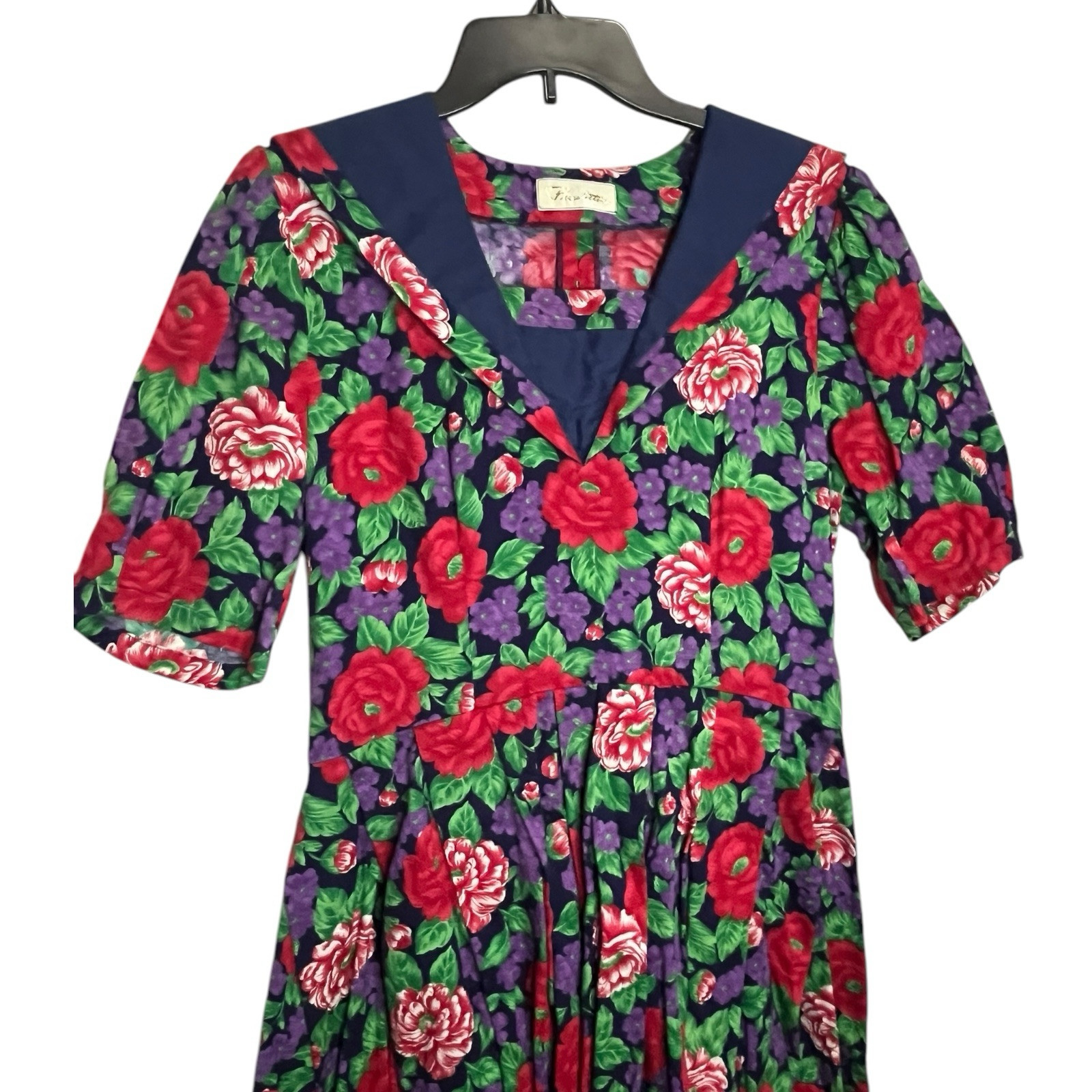 Vintage Paulette’s Floral Belted Sailor Style Dress
