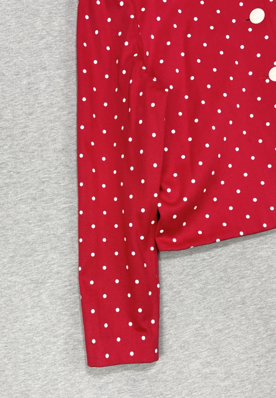 Vintage 80s Ned Gould Red White Polka Dot Midi Skirt & Cardigan Set Size 12(M/L)