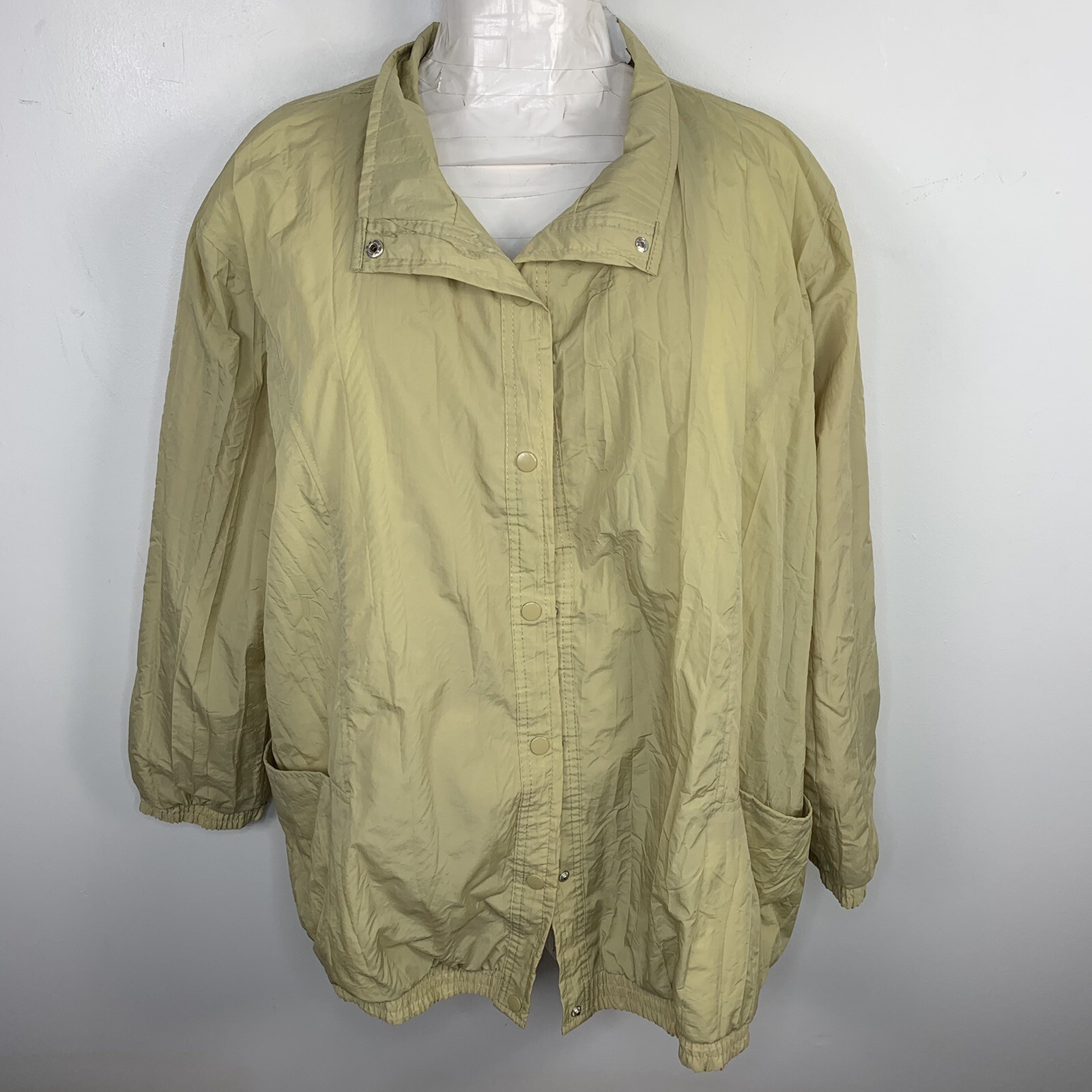 Tudor Court Sage Windbreaker sz 3X Long Sleeve Snap Front Normcore VINTAGE HY52