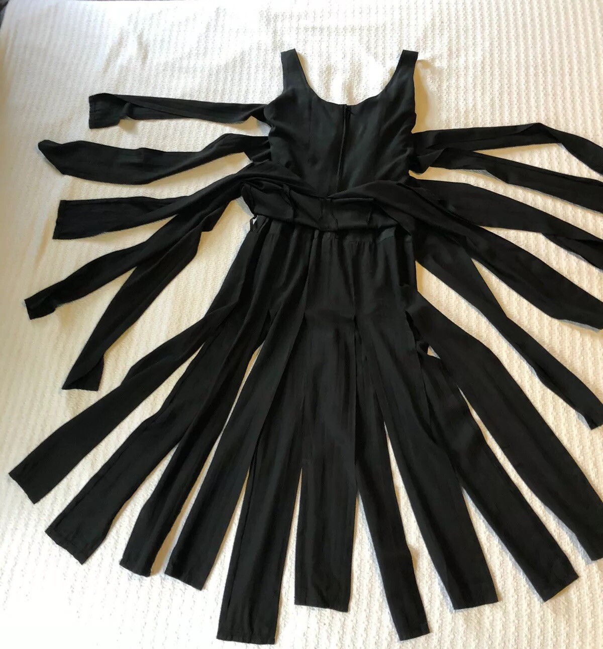 Vintage 1980s Goth Slash Ribbon Dress 2 Layers Fairy Witch Club Kid Cyber Fest M