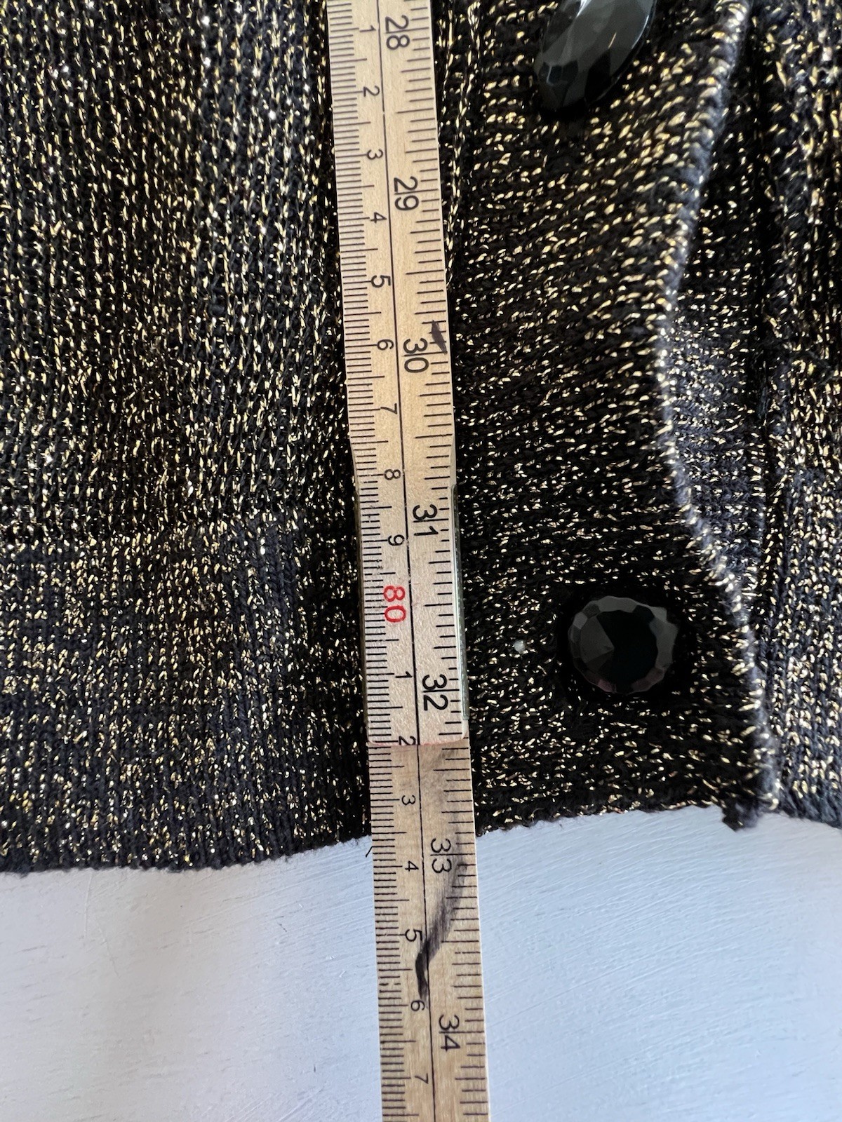 Pierre Cardin Vtg Cardigan Sweater Metallic 33”L Size Large / Medium Made In USA