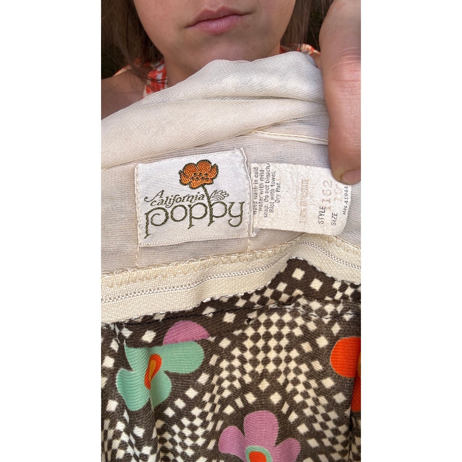 Vintage 1970s California Poppy Psychedelic Pop Art Tankini Halter Swimsuit