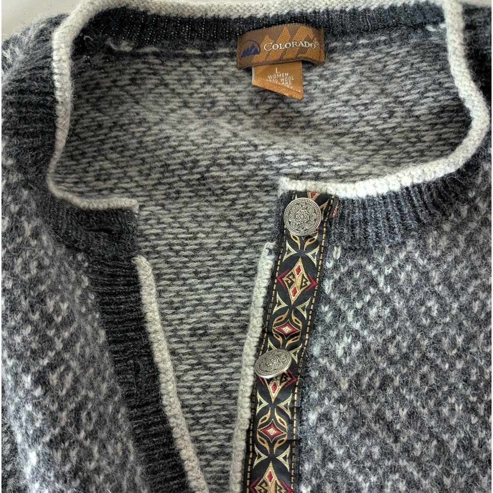 Colorado Clothing Co Vintage Shetland Wool Cardigan Sweater Women’s L Nordic