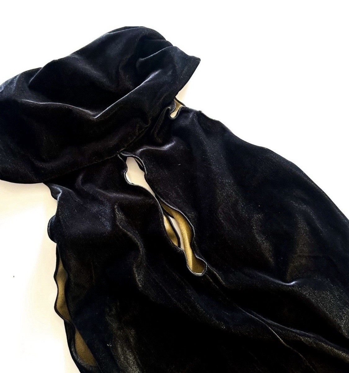 Versace Classic V2 Vintage Black Velvet Cocktail Dress with GoldUndertones 38