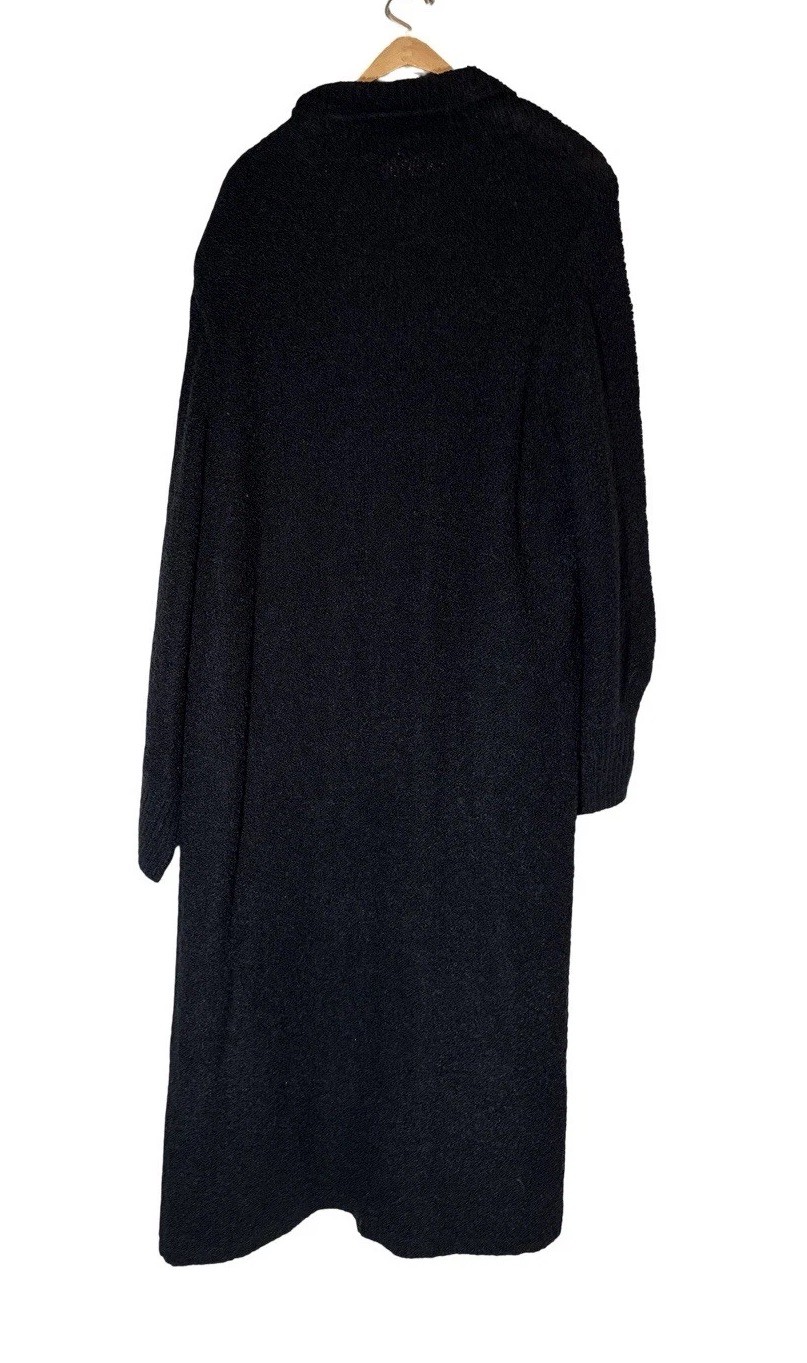 Women’s Vintage Long Black Open Front Sweater Cardigan Duster