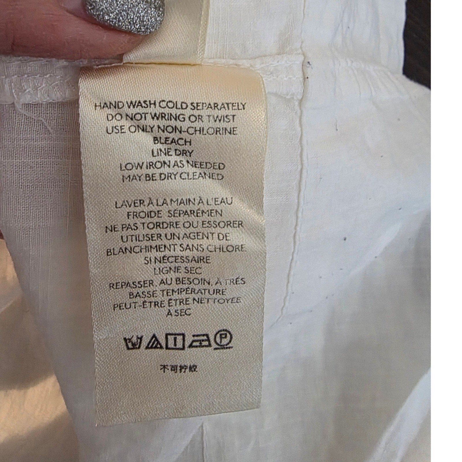 Anthropologie Maeve Vicki Smoked Tunic White Ruffle Sleeve Size Small Button up
