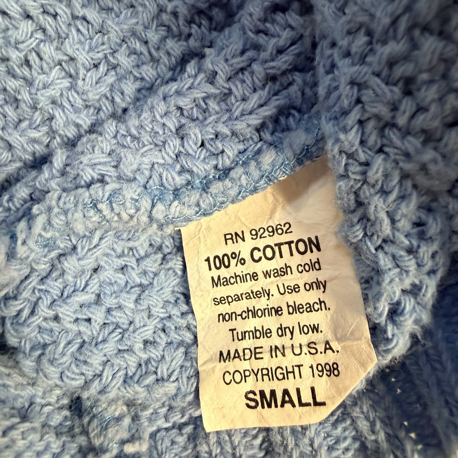 TR Bentley Vintage knitted Short Sleeve Sweater In Cornflower Blue Womens Size S