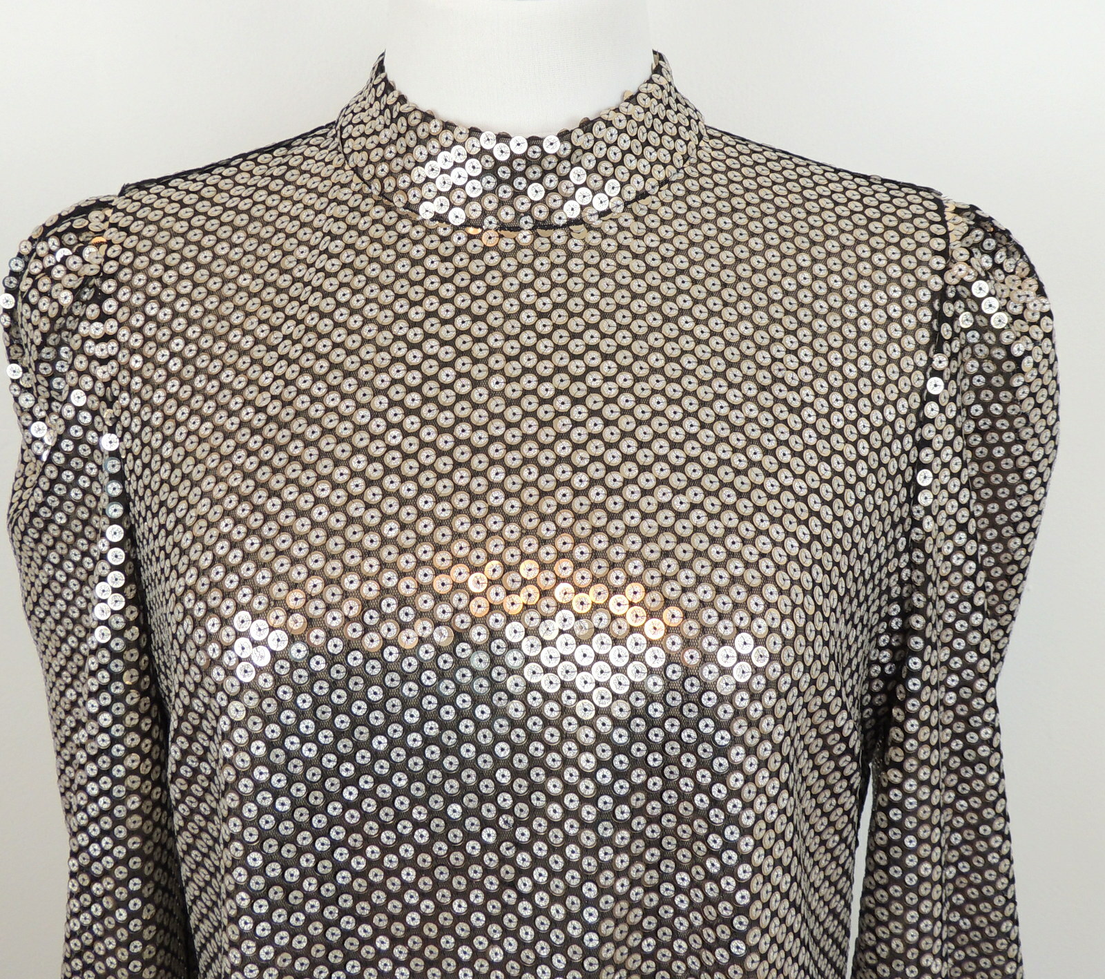 TULAROSA Sequin ZULEMA Tunic Dress Womens M Disco Retro Mod Mini Dress Flaw