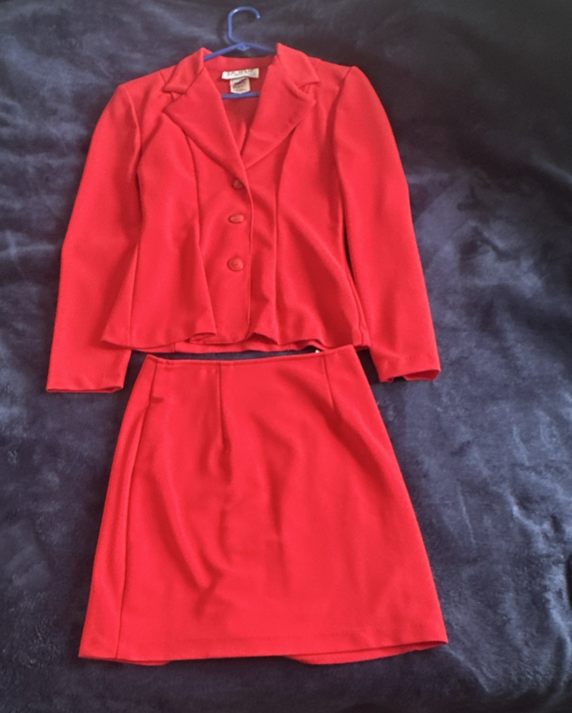 vintage red dress manufactured in the USA by La Belle Fashions Inc. Size 3