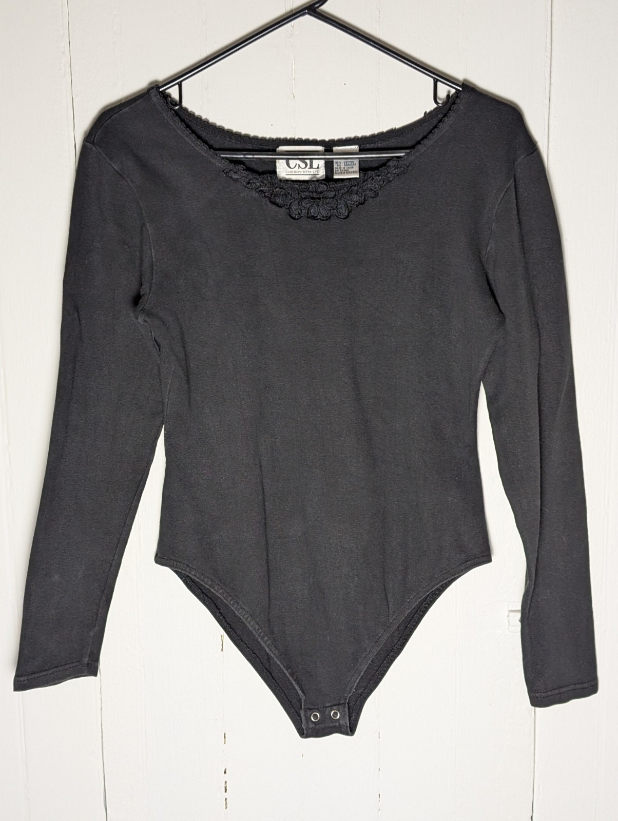 Vintage 1980’s Women’s Cherry Stix Limited All Black Body Suit Size Medium
